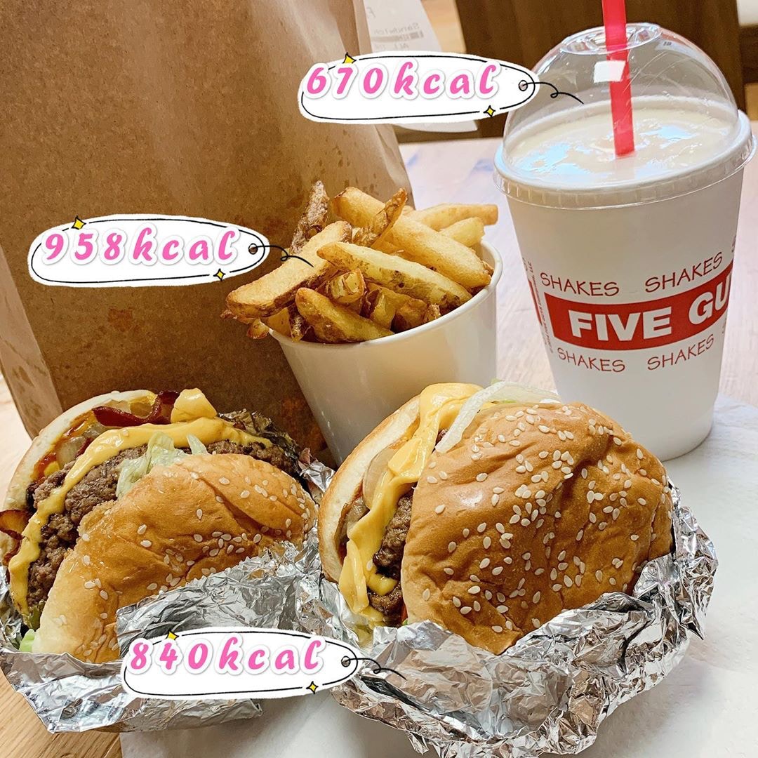 【外賣卡路里】Five Guys 卡路里。（willa.wwl@instagram）