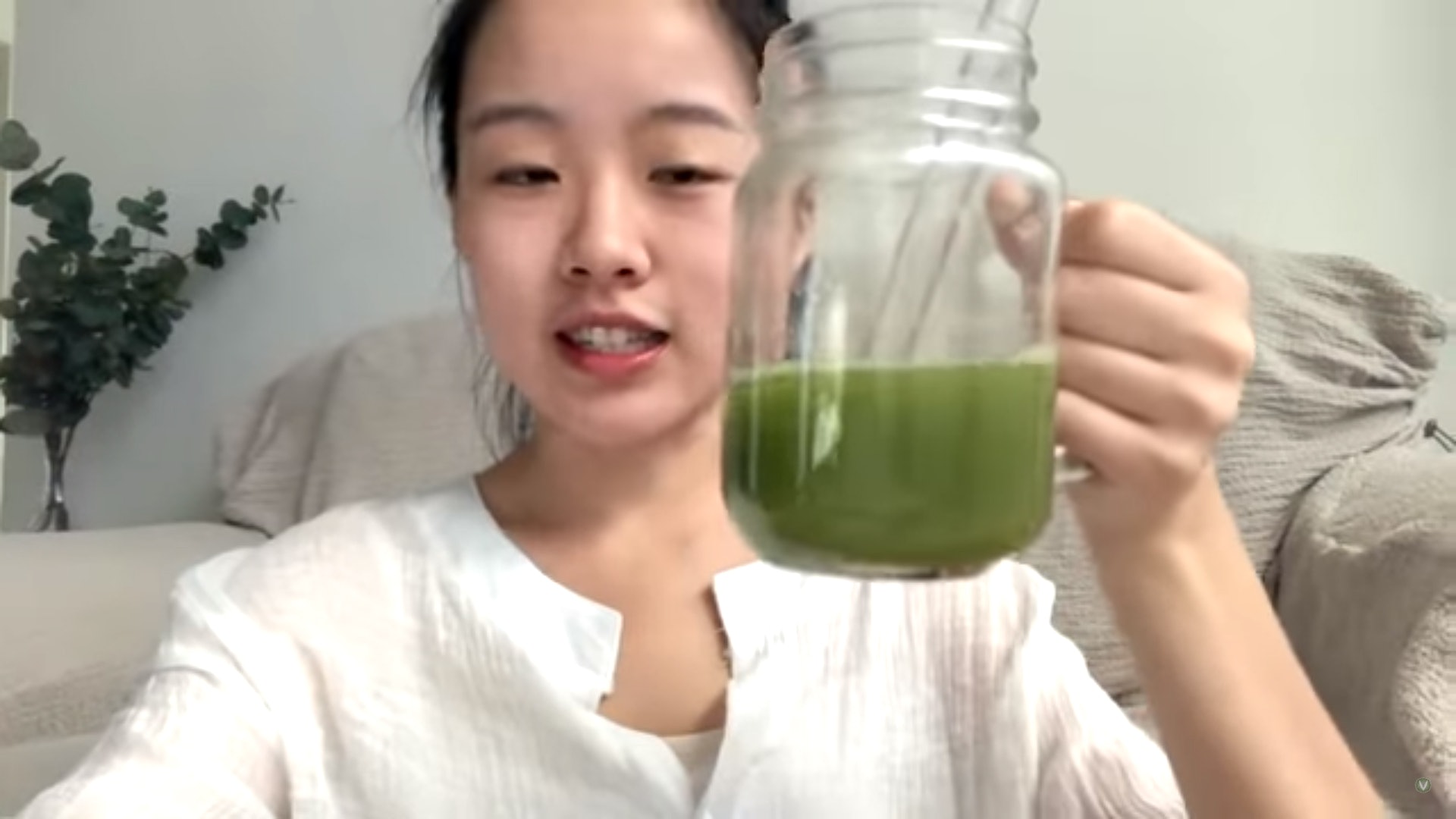 Hao解釋西芹汁好處很多,可以排毒、抗發炎、對抗慢性疾病等等。(「找蔬食Traveggo」youtube圖片) Hao解釋西芹汁好處很多,可以排毒、抗發炎、對抗慢性疾病等等。(「找蔬食Traveggo」youtube圖片)