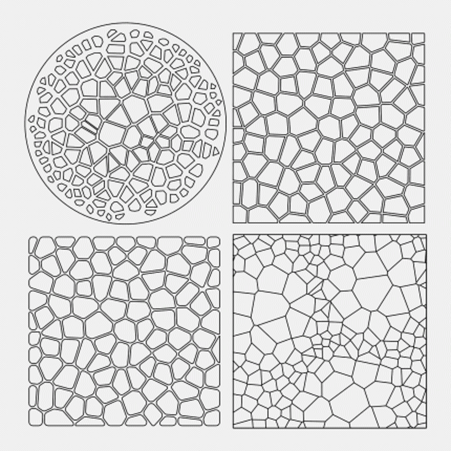 大自然中經常出現的Voronoi Diagram物體結構。(網上圖片) 大自然中經常出現的Voronoi Diagram物體結構。(網上圖片)