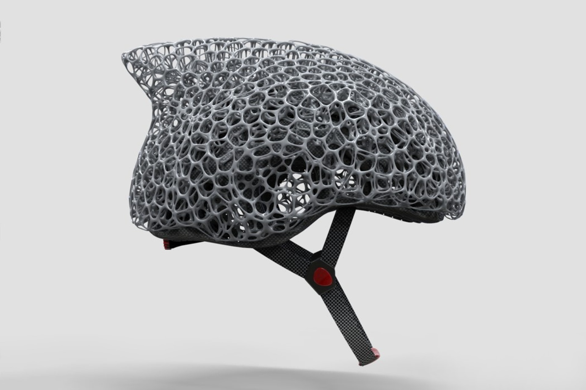 「Voronoi」單車頭盔模仿動物骨骼和海龜殼上的Voronoi型態。（網上圖片）