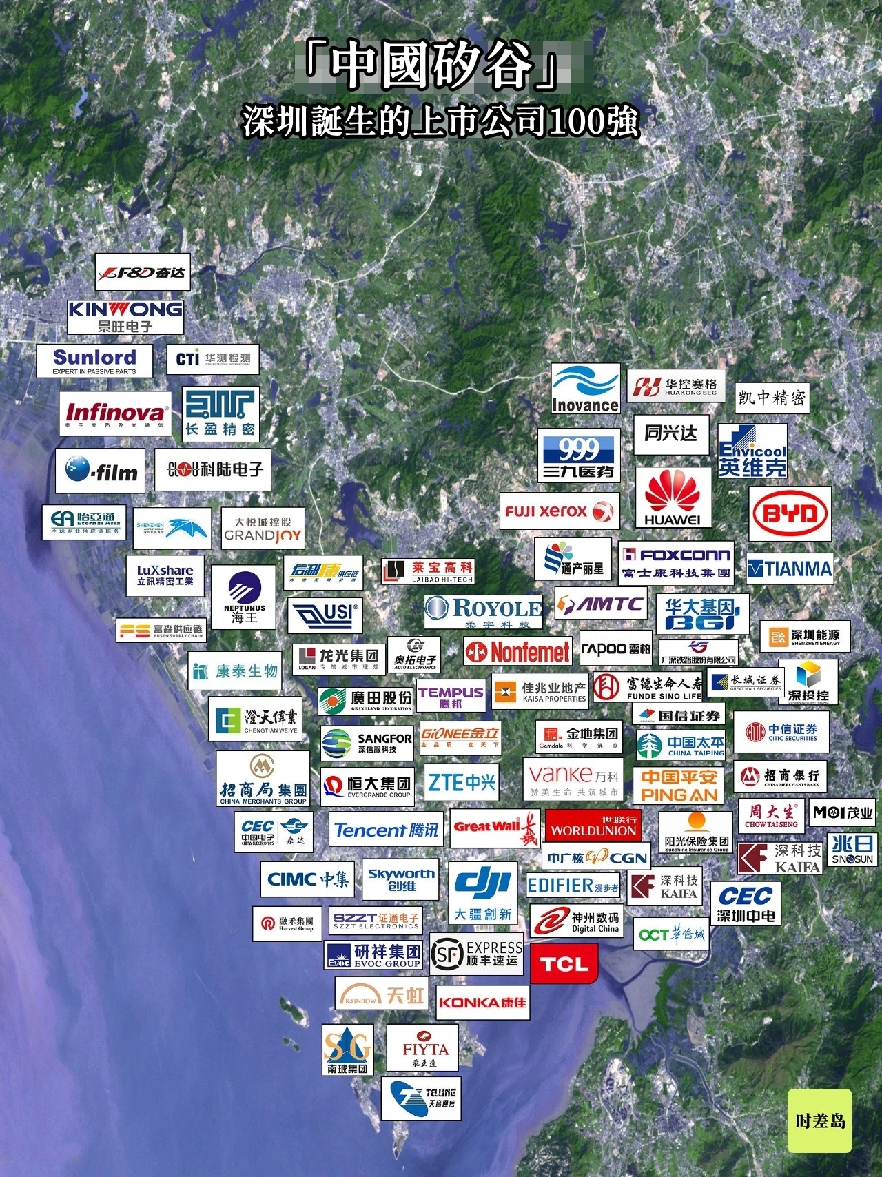 深圳誕生的上市公司100強。（時差島）