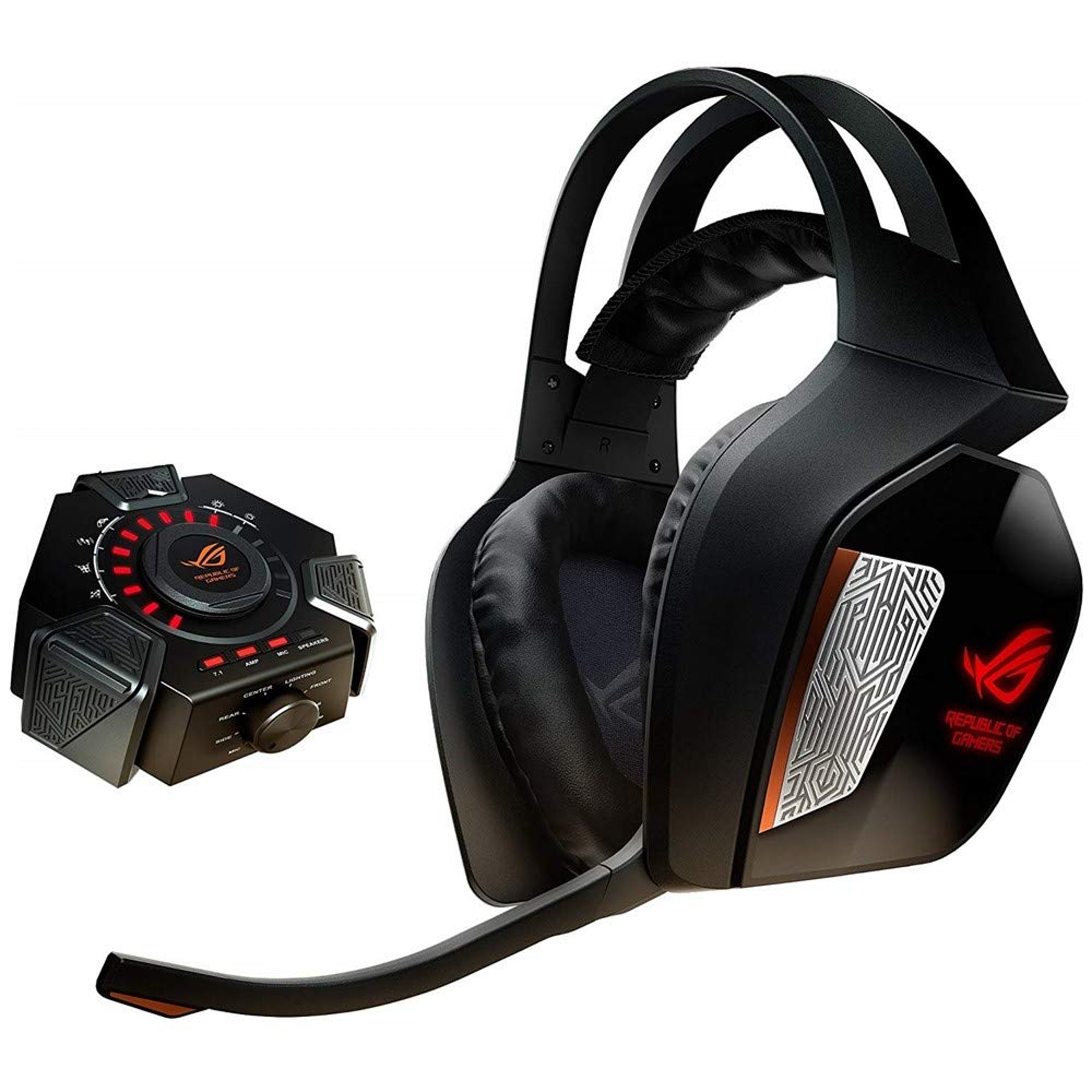 ASUS ROG Centurion(約 $1,870)
有線頭戴式,USB提供真實7.1環迴立體聲 ASUS ROG Centurion(約 $1,870)
有線頭戴式,USB提供真實7.1環迴立體聲