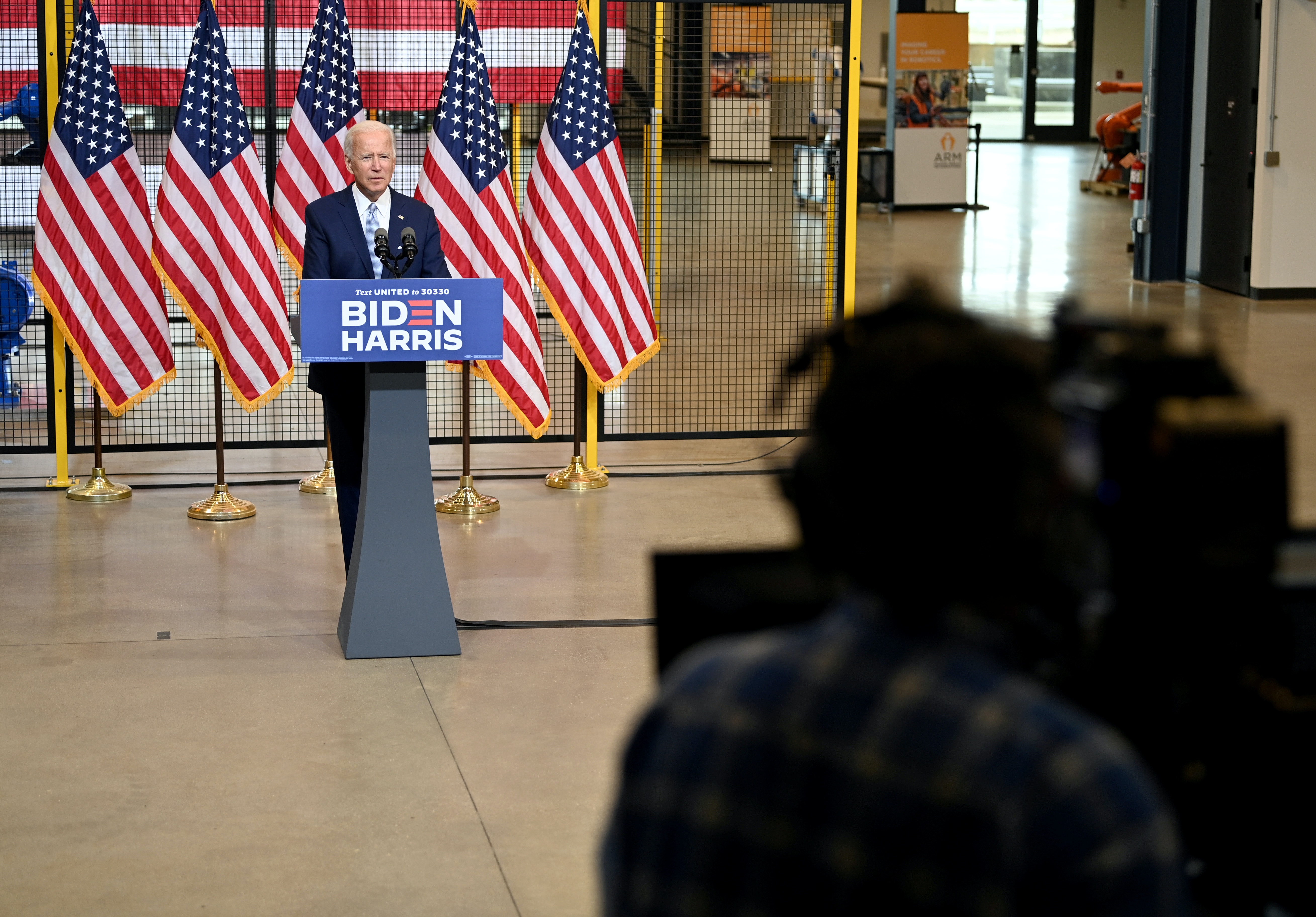 圖為8月31日，拜登（Joe Biden）在賓夕法尼亞州匹茲堡演講。（Reuters）