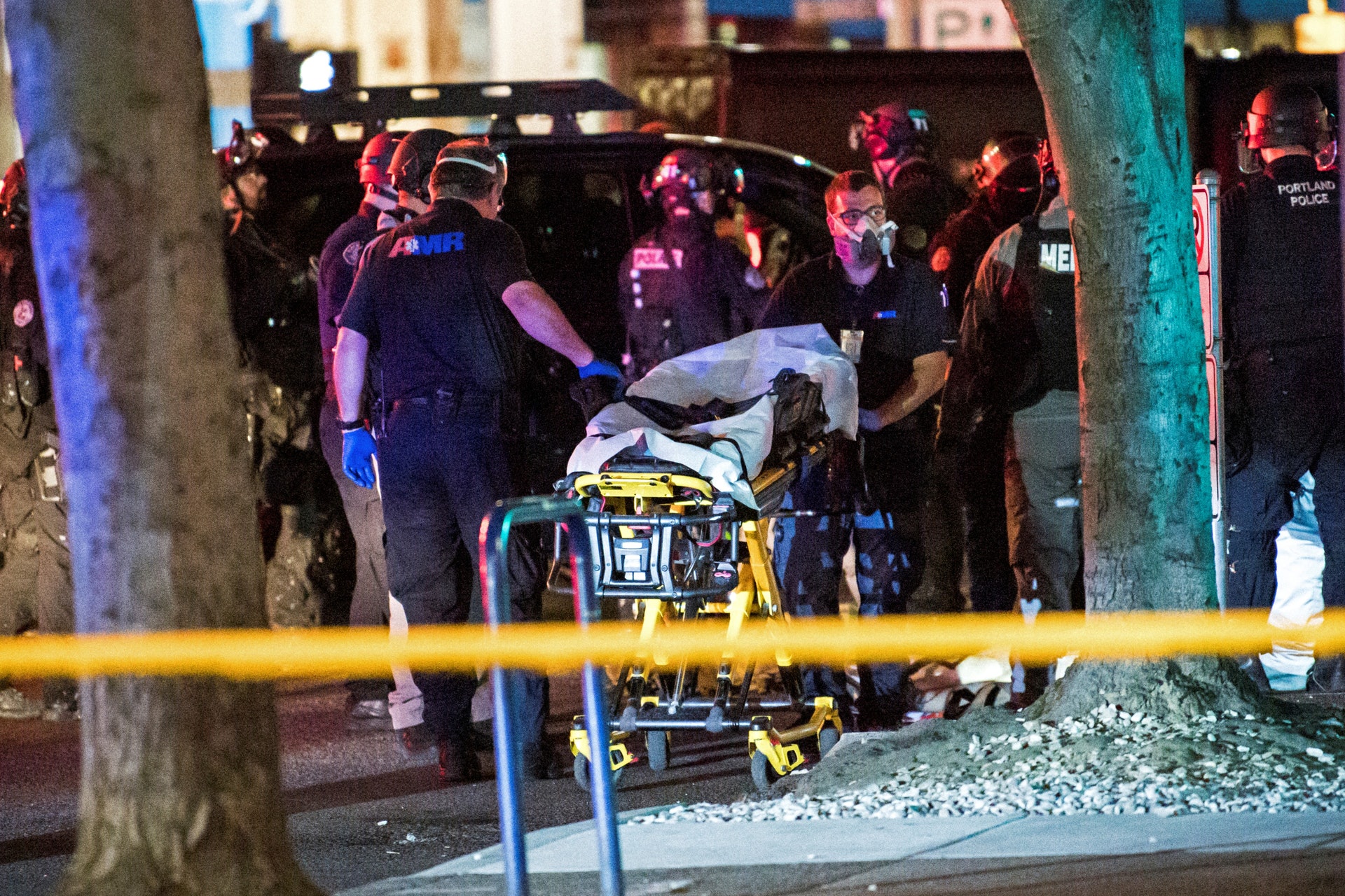 波特蘭市8月29日一名右翼支持者與示威者發生衝突後遭槍殺,圖為事發現場一帶(Reuters) 波特蘭市8月29日一名右翼支持者與示威者發生衝突後遭槍殺,圖為事發現場一帶(Reuters)