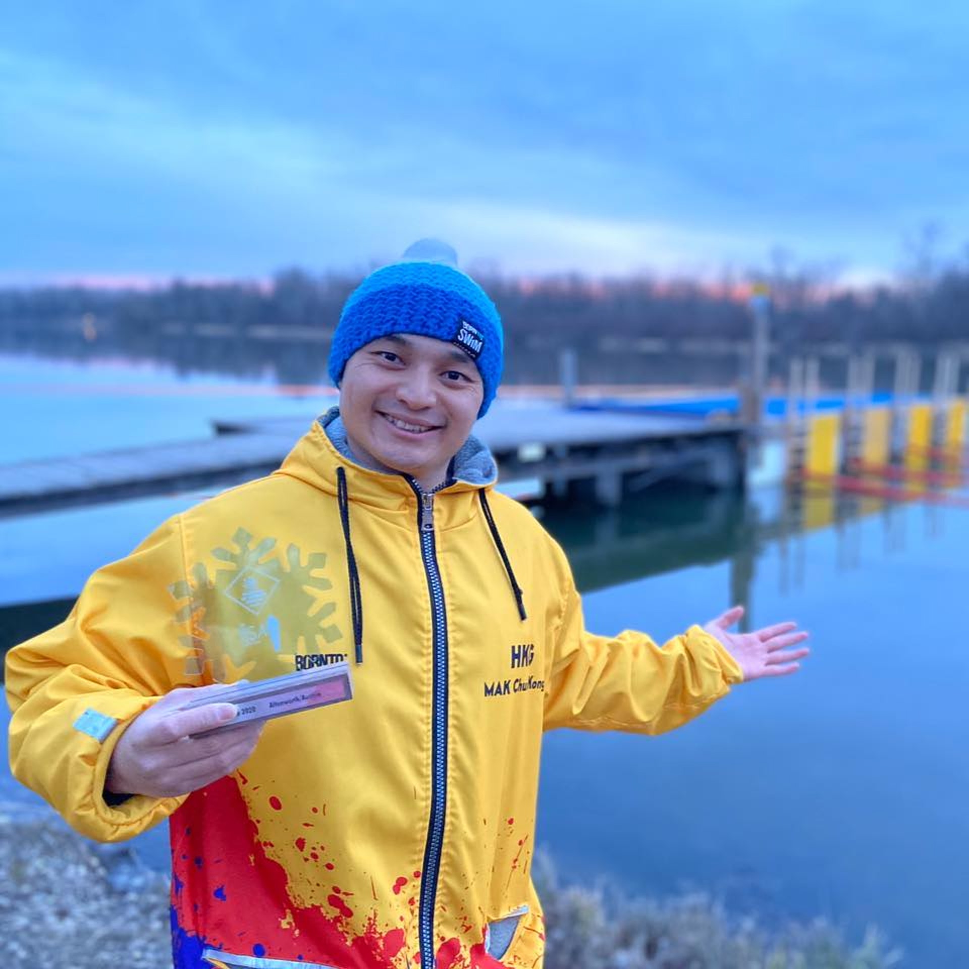 麥震江接受極限游泳訓練3年,昨日完成橫渡英倫海峽。(Facebook) 麥震江接受極限游泳訓練3年,昨日完成橫渡英倫海峽。(Facebook)
