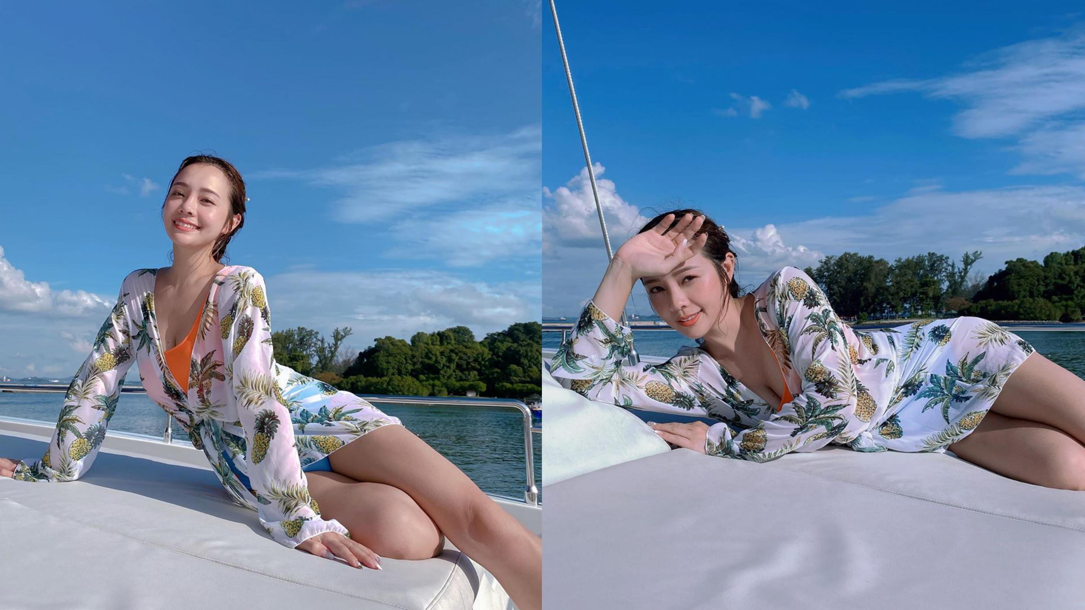 多圖｜陳芷尤出海享受日光浴　大擺Pose盡騷婀娜身材