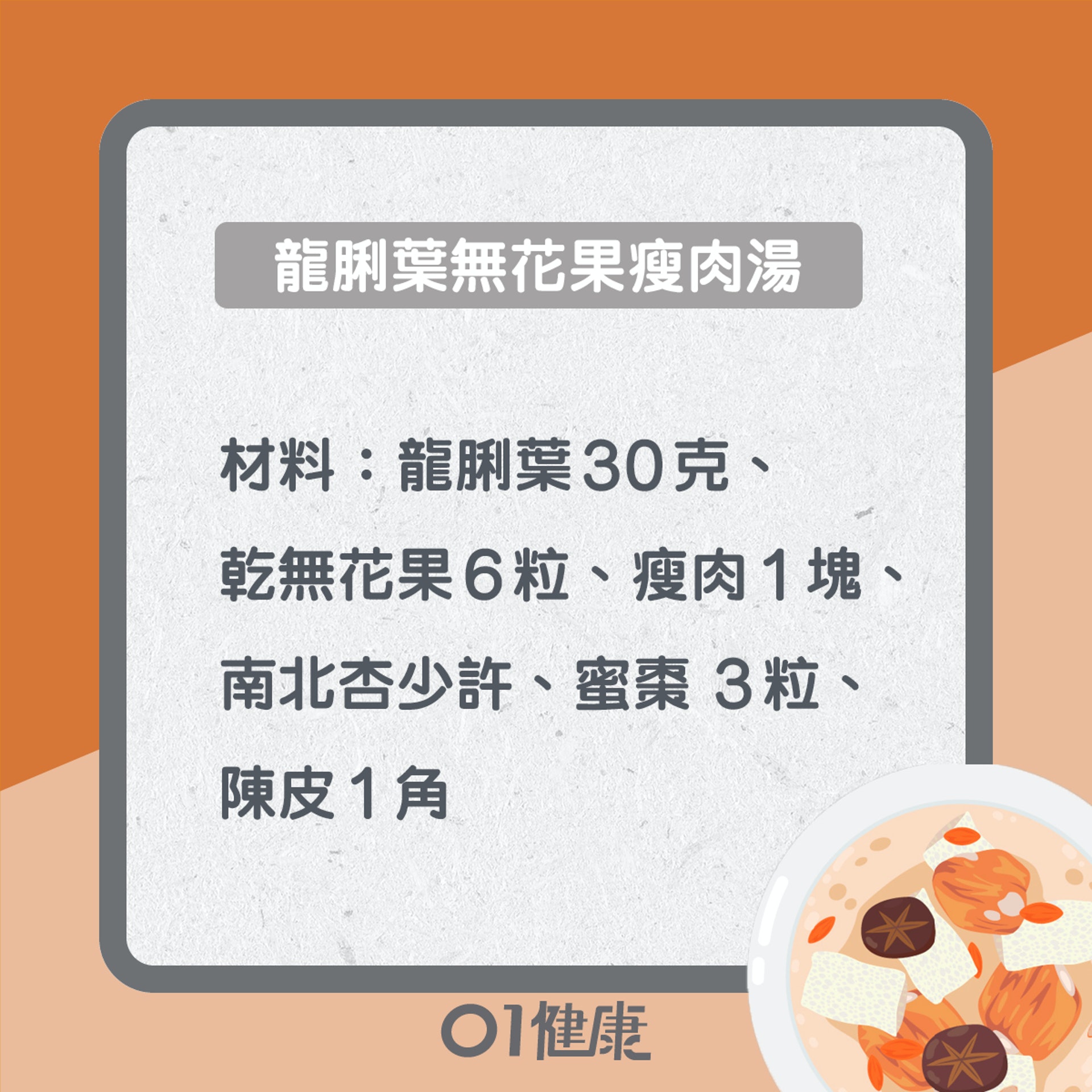 龍脷葉無花果瘦肉湯(01製圖) 龍脷葉無花果瘦肉湯(01製圖)