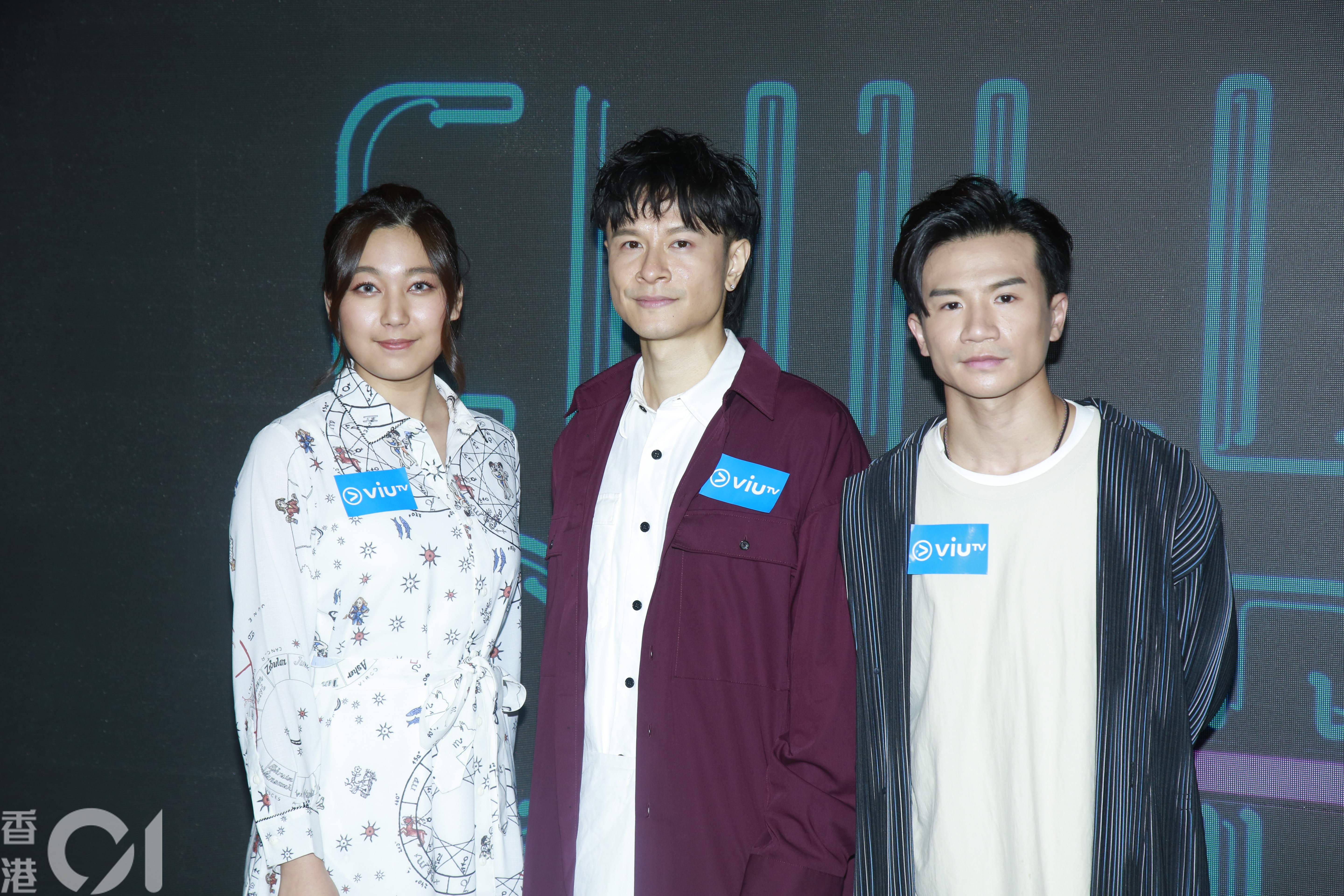 黃淑蔓、On仔和釗峰現身ViuTV為音樂節目《Chill Club》錄影。（梁碧玲攝）