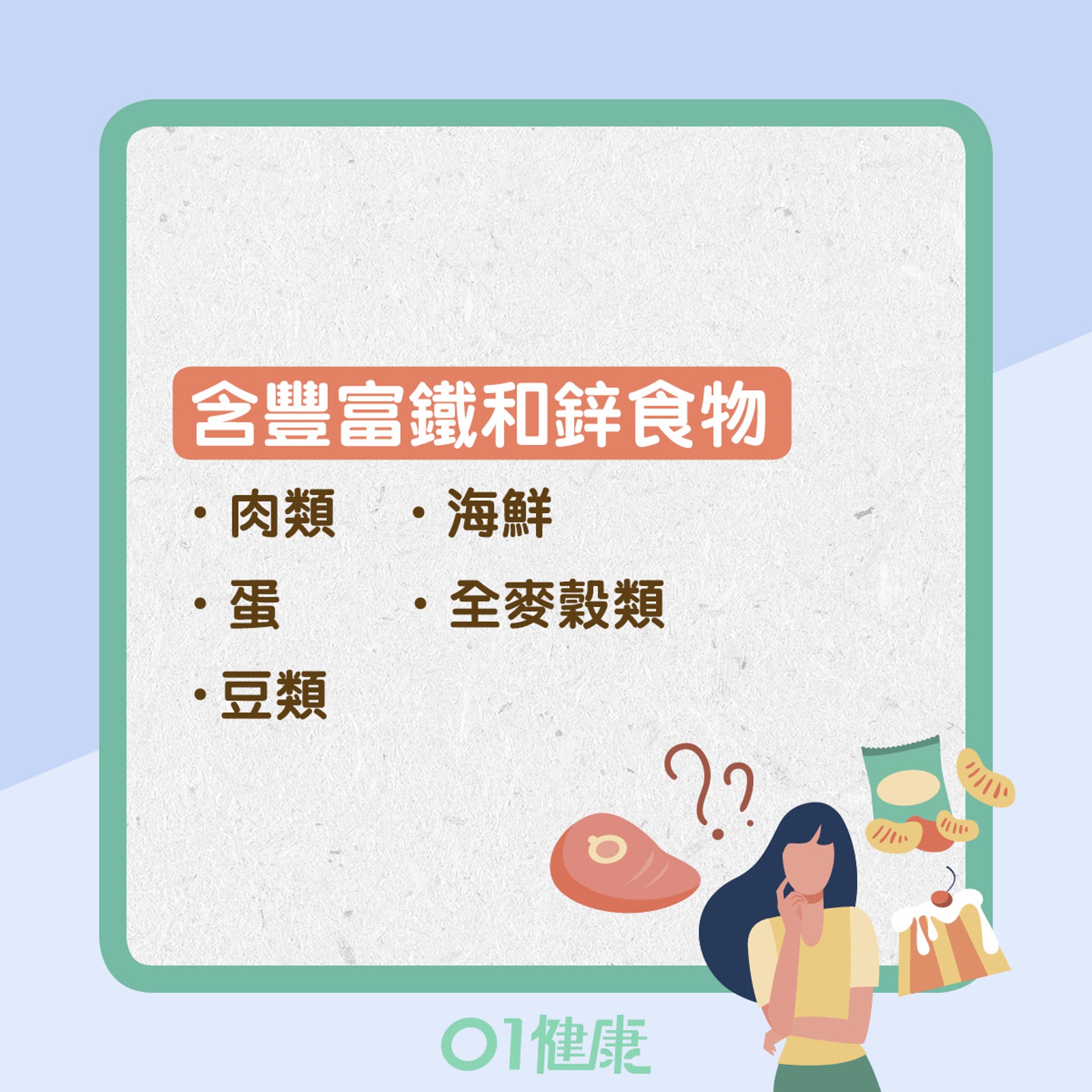 特別愛吃肉代表身體缺鐵或缺鋅(01製圖) 特別愛吃肉代表身體缺鐵或缺鋅(01製圖)