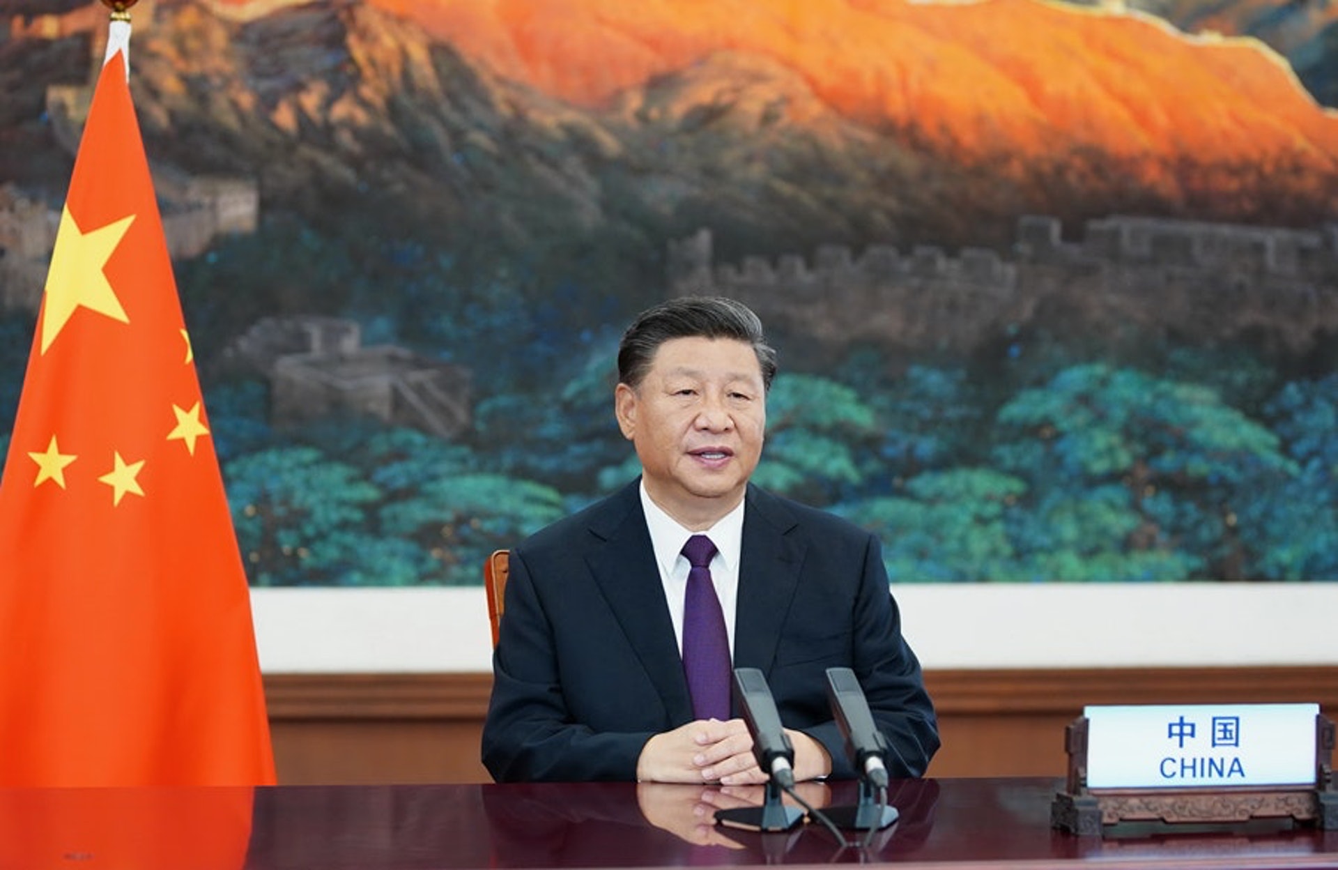 習近平也通過視頻連線方式出席今年的聯合國大會。 (新華社) 習近平也通過視頻連線方式出席今年的聯合國大會。 (新華社)