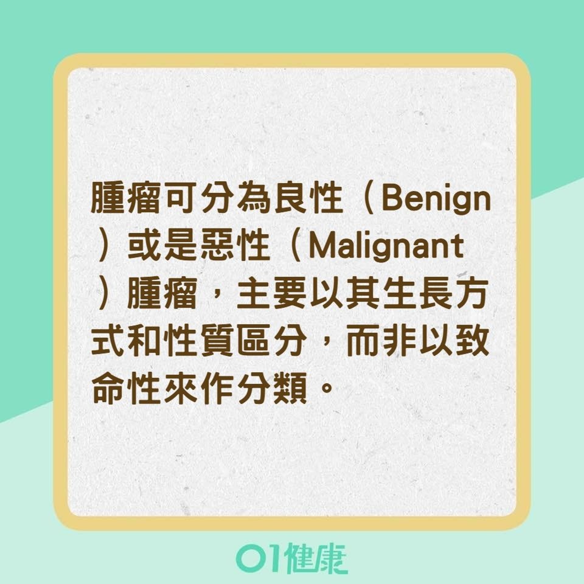 良性與惡性腫瘤的分別（01製圖）