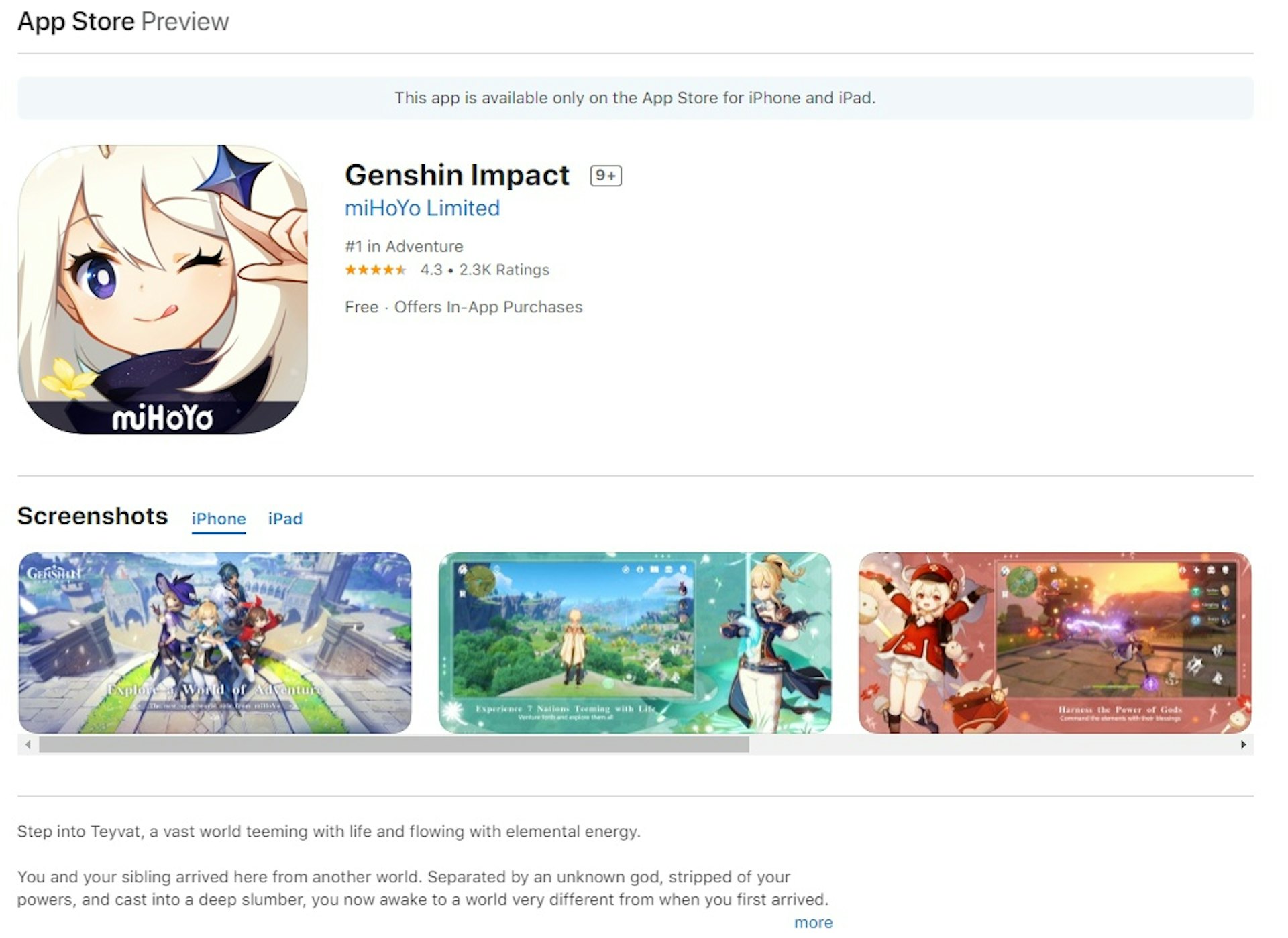 有趣的是雖然原神公測爆出許多負面新聞,但是在Google Play、App Store以及PSN上的評分都不錯在4星以上,當然也不排除是買評分洗出來的分數。 有趣的是雖然原神公測爆出許多負面新聞,但是在Google Play、App Store以及PSN上的評分都不錯在4星以上,當然也不排除是買評分洗出來的分數。