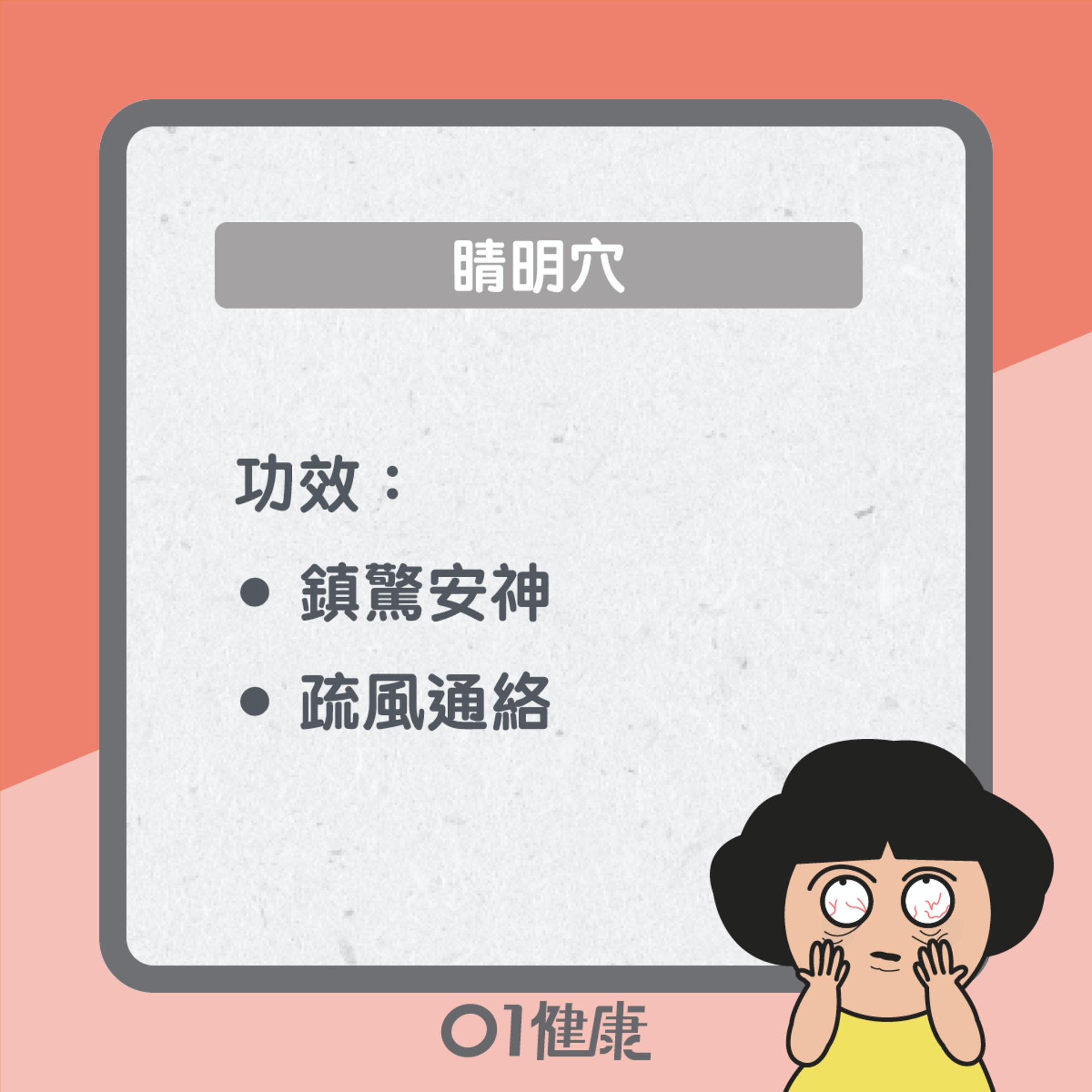 睛明穴知多啲(01製圖) 睛明穴知多啲(01製圖)