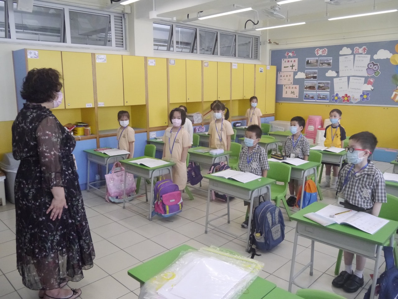 天主教領島學校復課後上堂情況。(受訪者提供) 天主教領島學校復課後上堂情況。(受訪者提供)