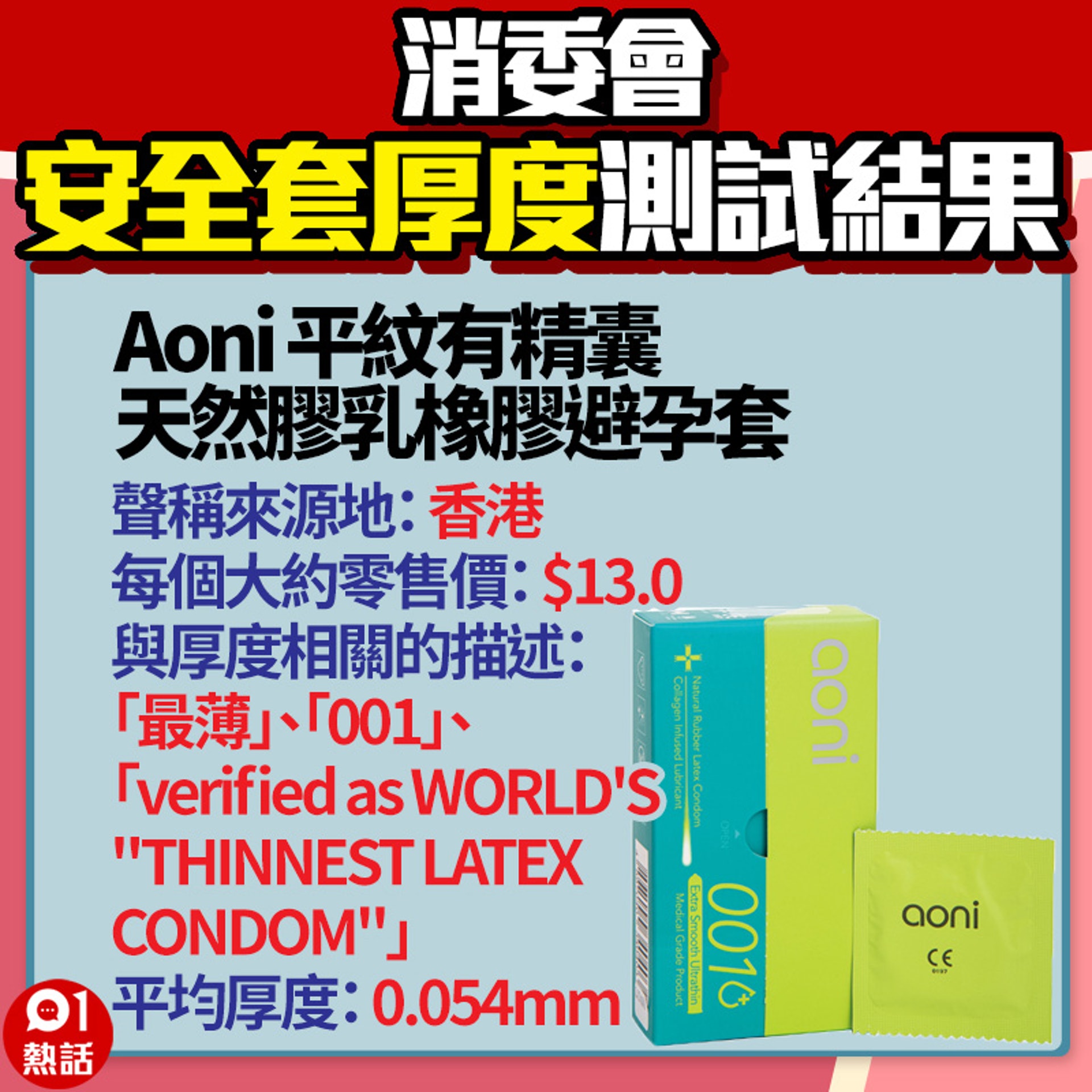 【消委會安全套厚度測試結果】4. (01熱話製圖/消委會資料) 【消委會安全套厚度測試結果】4. (01熱話製圖/消委會資料)