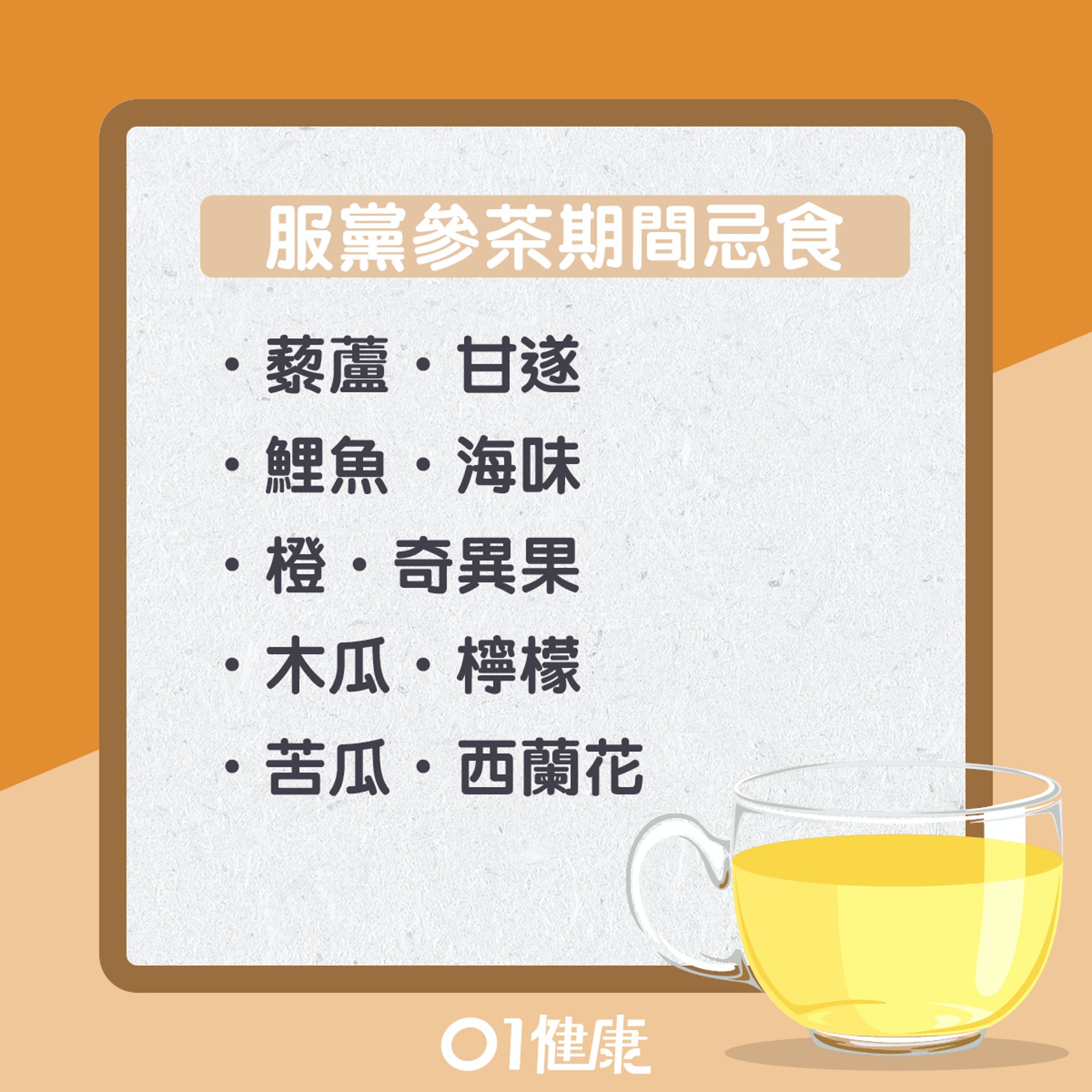 飲用黨參茶注意事項(01製圖) 飲用黨參茶注意事項(01製圖)
