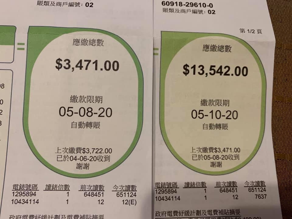 超貴電費｜網民收1萬3千元震撼電費單關鍵字母顯示原因所在
