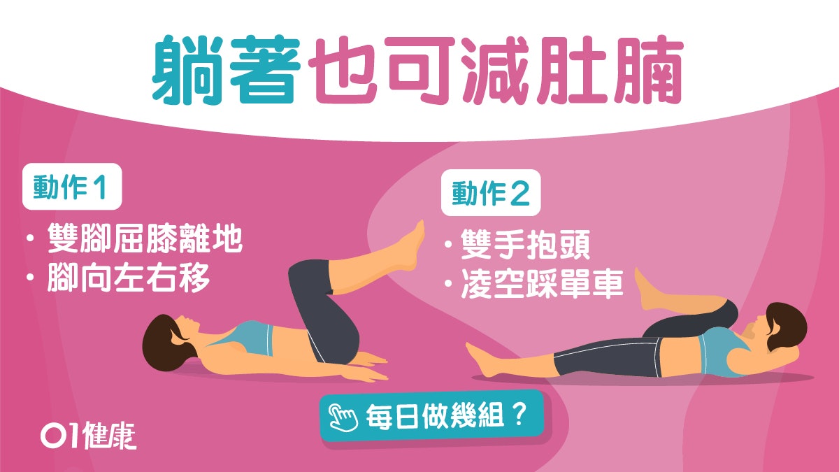 【每日3分鐘】躺着都能瘦腰減肚腩 簡易2招單車式捲腹勿貪快! 【每日3分鐘】躺着都能瘦腰減肚腩 簡易2招單車式捲腹勿貪快!