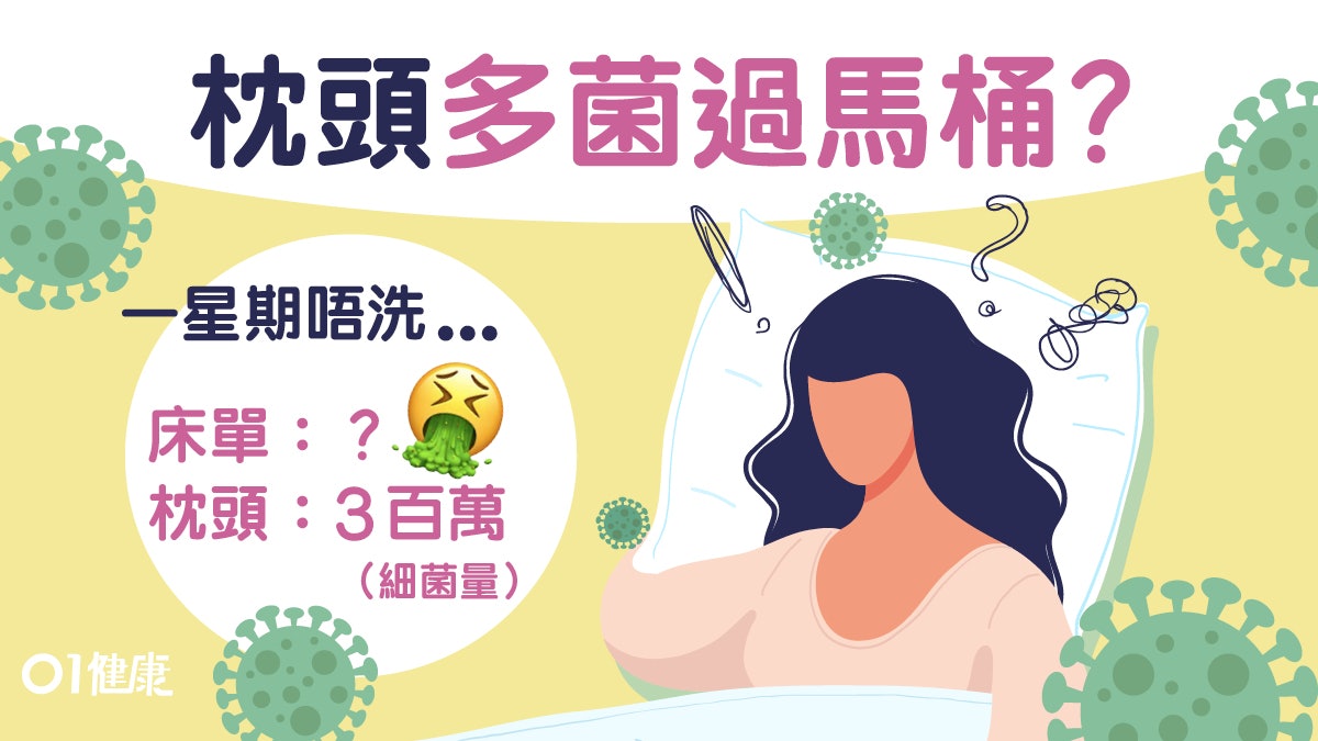 枕頭床單含菌測試|4周唔洗含千萬細菌易染肺炎!清洗7招要加... 枕頭床單含菌測試|4周唔洗含千萬細菌易染肺炎!清洗7招要加...