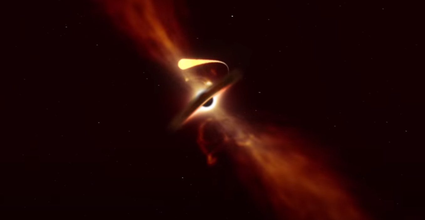 欧洲南天天文台发布行星被黑洞吞噬的绝美模拟影像(YouTube@European Southern Observatory (ESO))