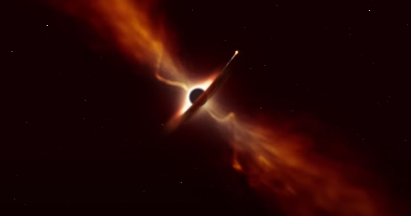 欧洲南天天文台发布行星被黑洞吞噬的绝美模拟影像(YouTube@European Southern Observatory (ESO))