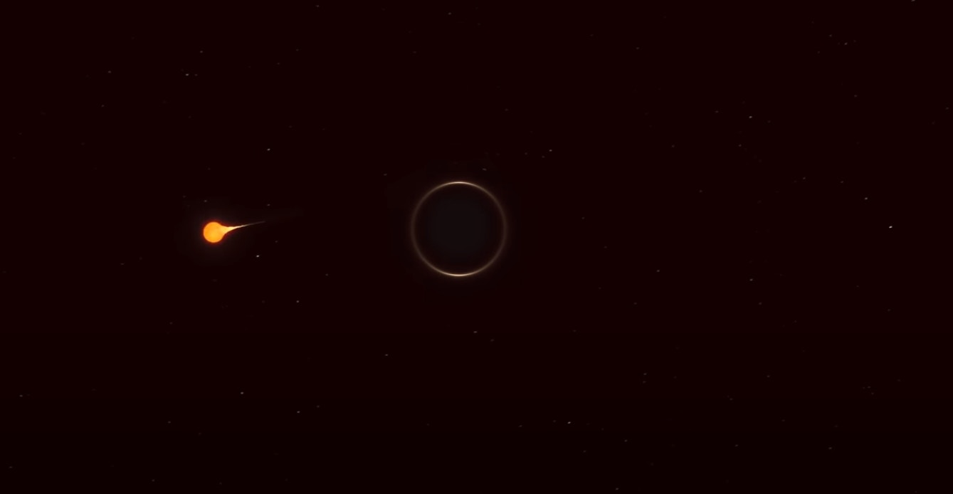 欧洲南天天文台发布行星被黑洞吞噬的绝美模拟影像(YouTube@European Southern Observatory (ESO))