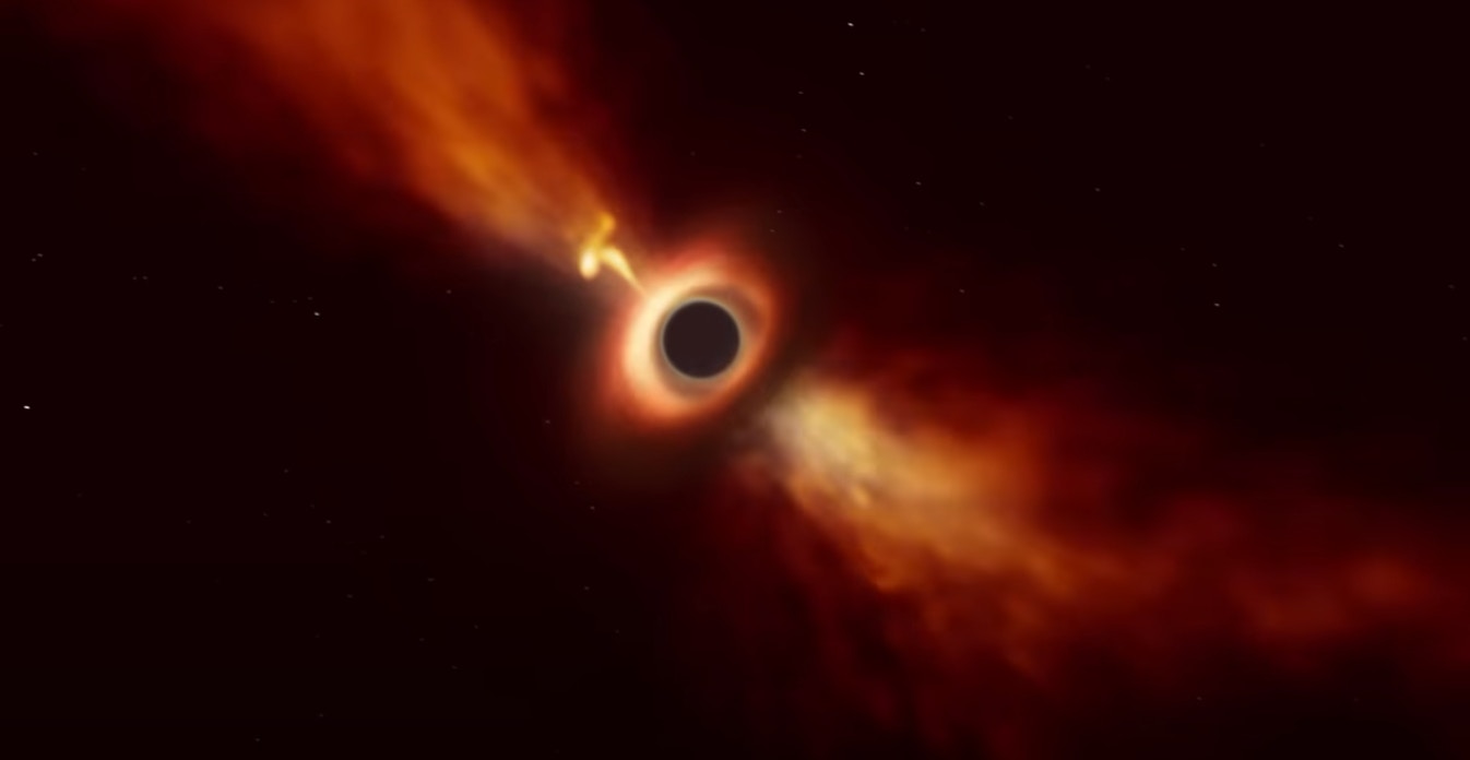 欧洲南天天文台发布行星被黑洞吞噬的绝美模拟影像(YouTube@European Southern Observatory (ESO))