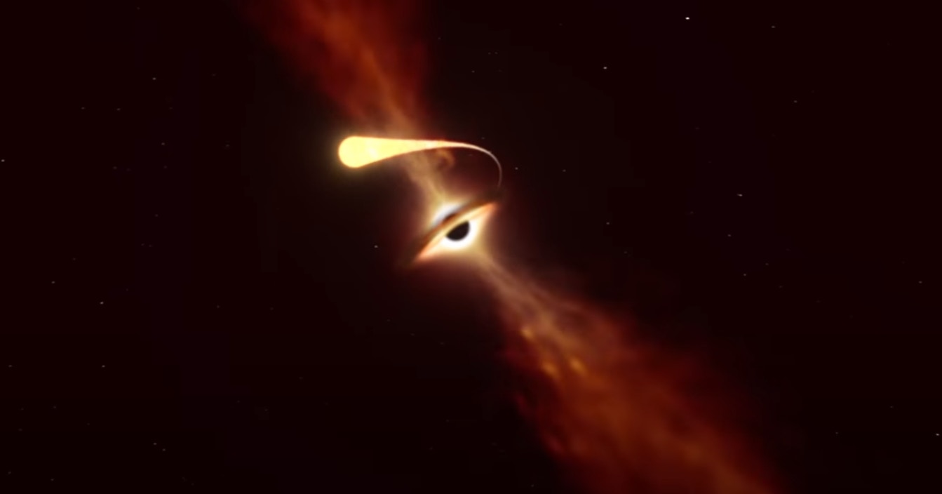 欧洲南天天文台发布行星被黑洞吞噬的绝美模拟影像(YouTube@European Southern Observatory (ESO))