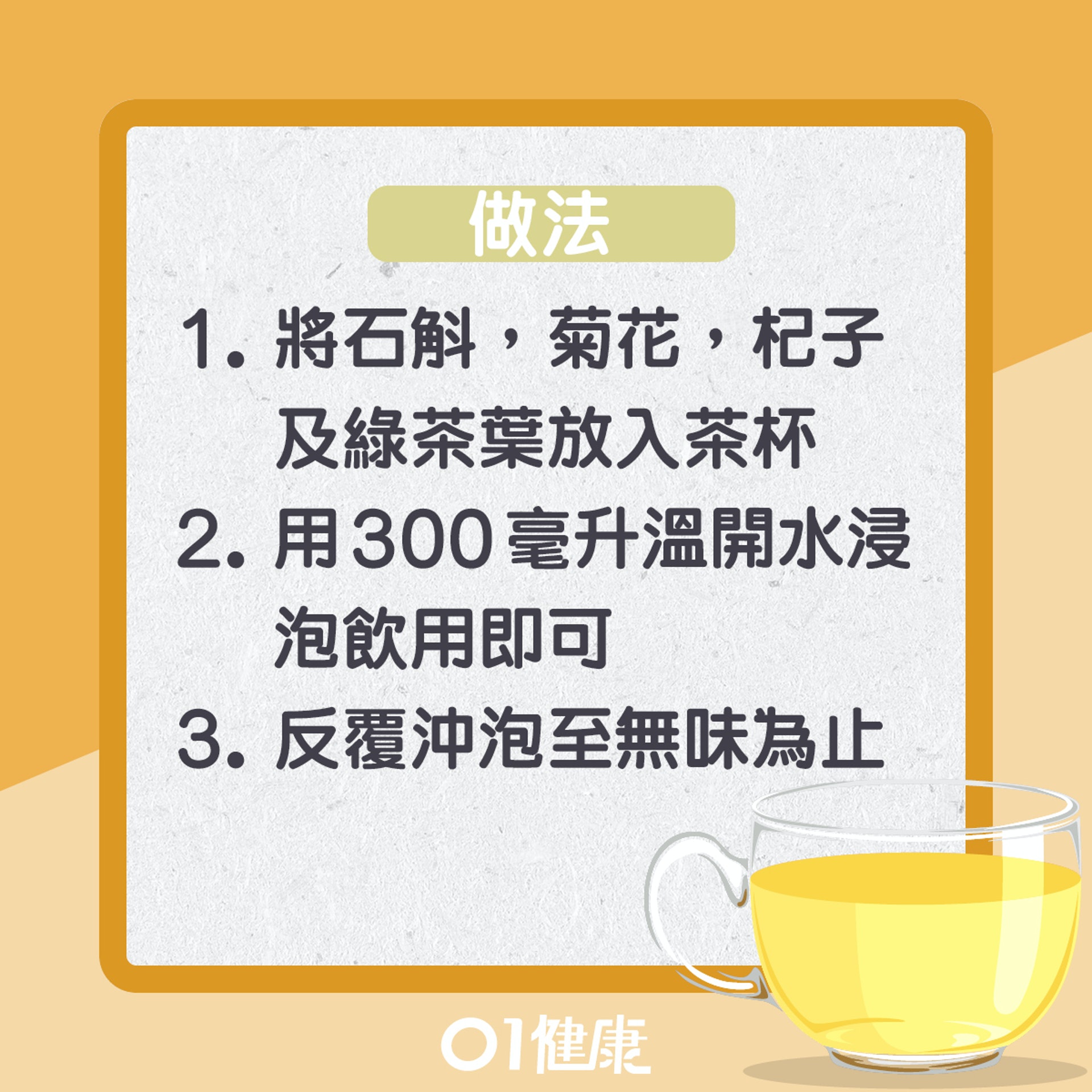 石斛杞子菊花茶(01製圖) 石斛杞子菊花茶(01製圖)