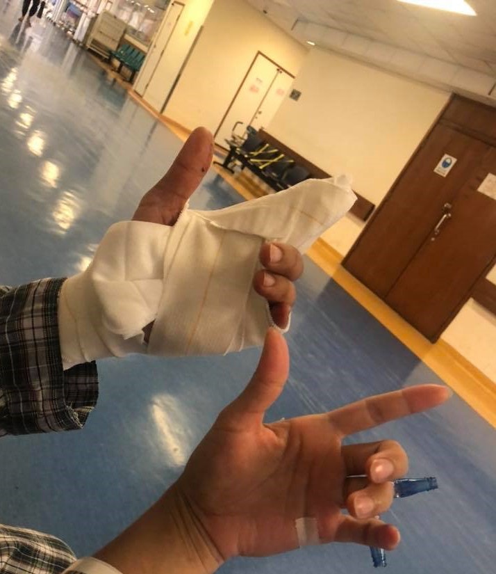 兩人需要留院做手術及縫針。(Facebook@毛孩守護者) 兩人需要留院做手術及縫針。(Facebook@毛孩守護者)