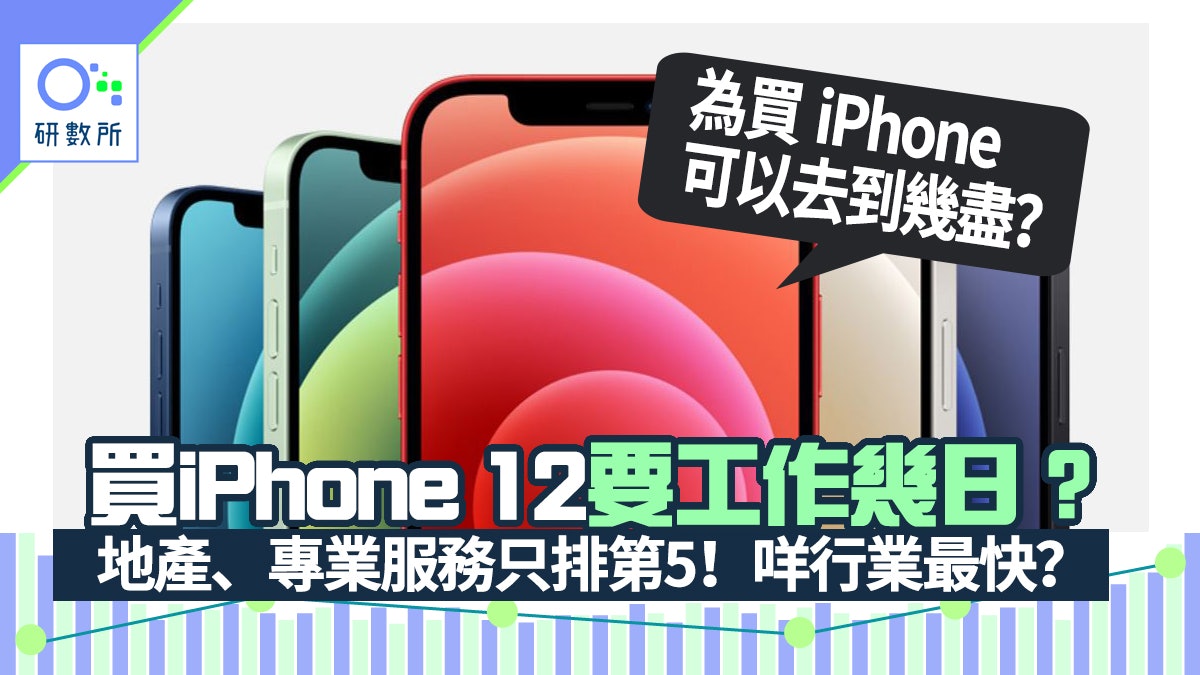 iPhone 12各行業指數曝光!專業服務排第5 第1名工作1日半就買到 iPhone 12各行業指數曝光!專業服務排第5 第1名工作1日半就買到
