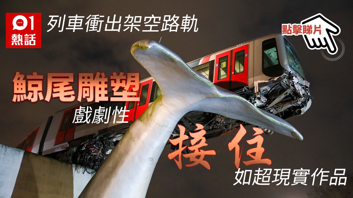 荷蘭列車凌空飛出 鯨尾雕塑神救 原創藝術家驚訝:竟然頂得住 荷蘭列車凌空飛出 鯨尾雕塑神救 原創藝術家驚訝:竟然頂得住