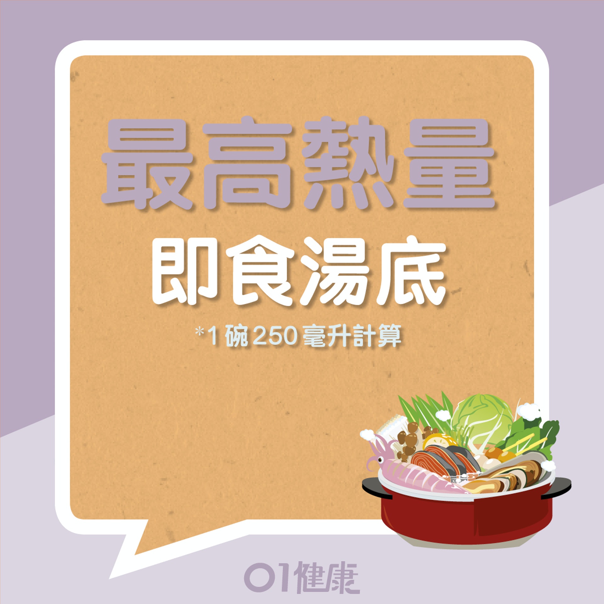 市面最高卡路里的即食湯底排名(01製圖) 市面最高卡路里的即食湯底排名(01製圖)