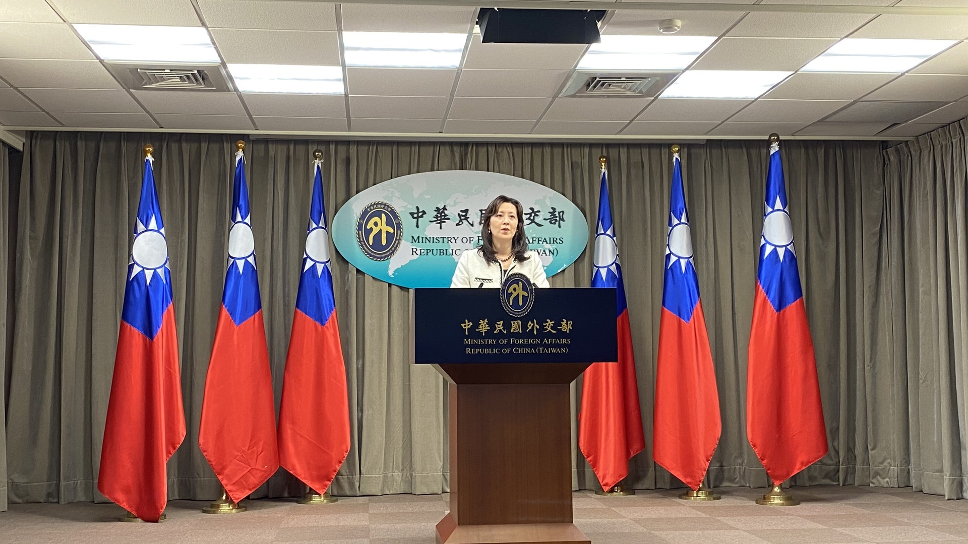 台灣外交部發言人歐江安。 (屈彦辰攝) 台灣外交部發言人歐江安。 (屈彦辰攝)