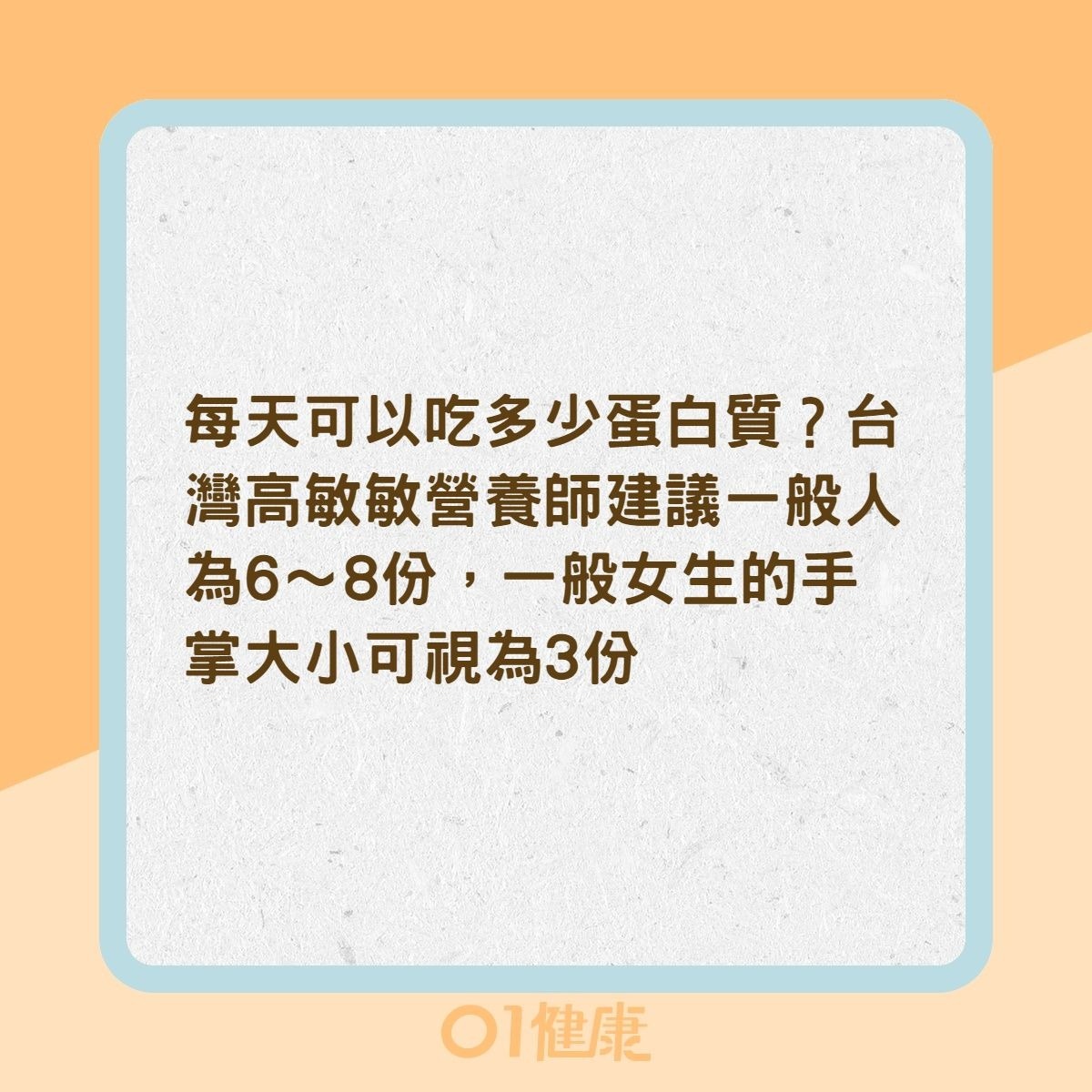 一份蛋白質是什麼？（01製圖）