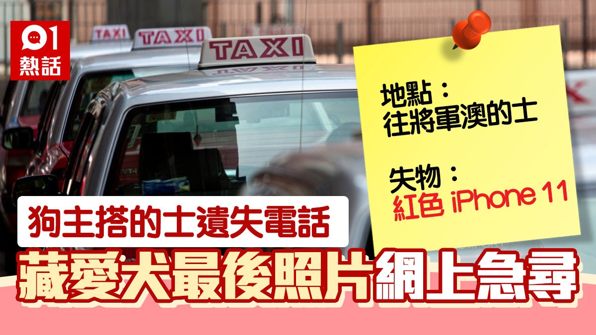 將軍澳狗主搭的士遺iPhone11 藏離世愛犬最後身影 網上發文急尋 將軍澳狗主搭的士遺iPhone11 藏離世愛犬最後身影 網上發文急尋
