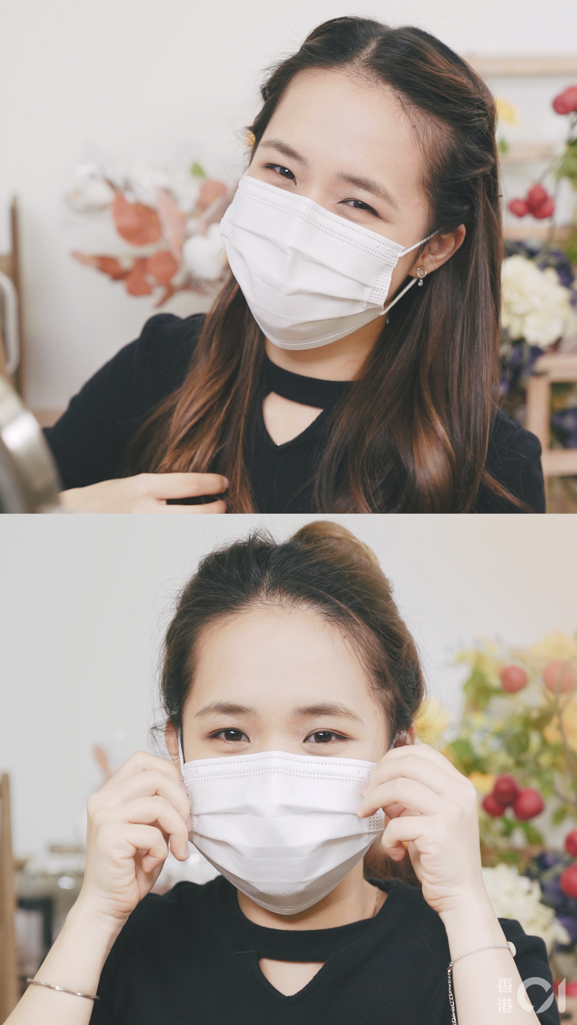 簡易的「口罩編髮髮型」可讓個人看起來更有精神。(01女生) 簡易的「口罩編髮髮型」可讓個人看起來更有精神。(01女生)