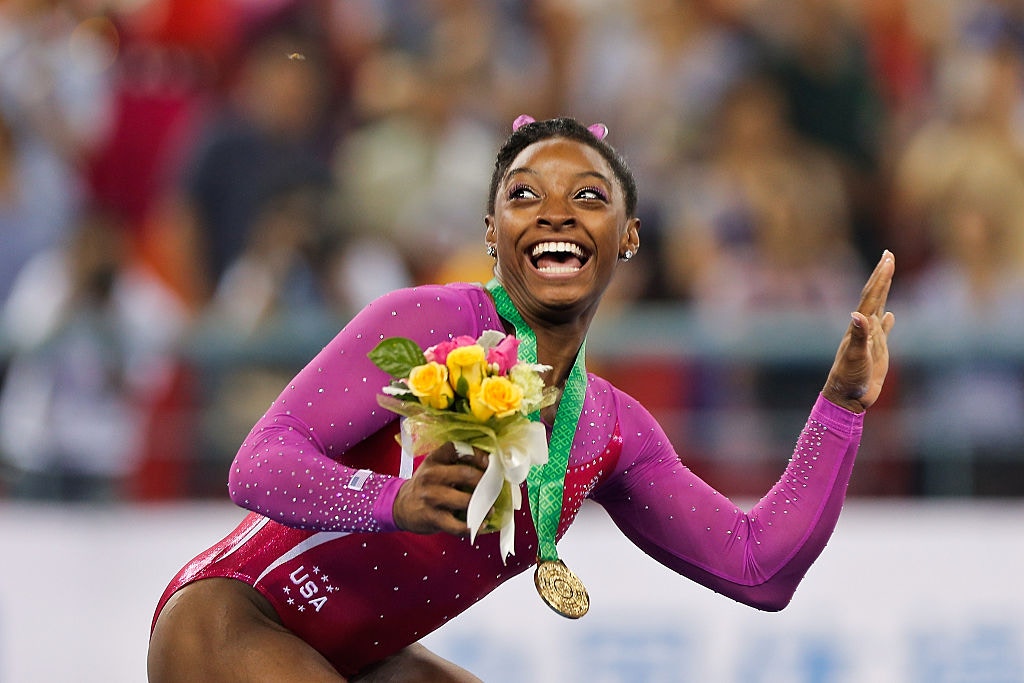 美國體操運動員曾被蜜蜂嚇到花容失色。（Getty Images）