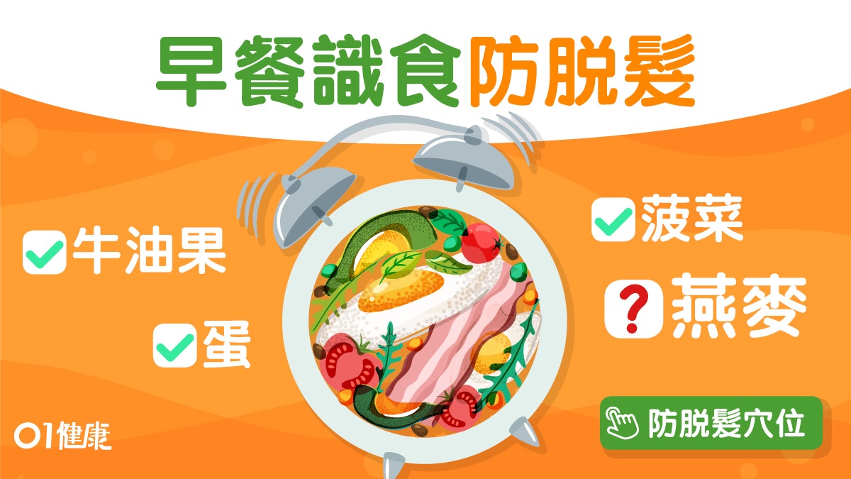 【脫髮食物】雞蛋菠菜牛油果做早餐 一星期防脫髮餐單食啲乜? 【脫髮食物】雞蛋菠菜牛油果做早餐 一星期防脫髮餐單食啲乜?