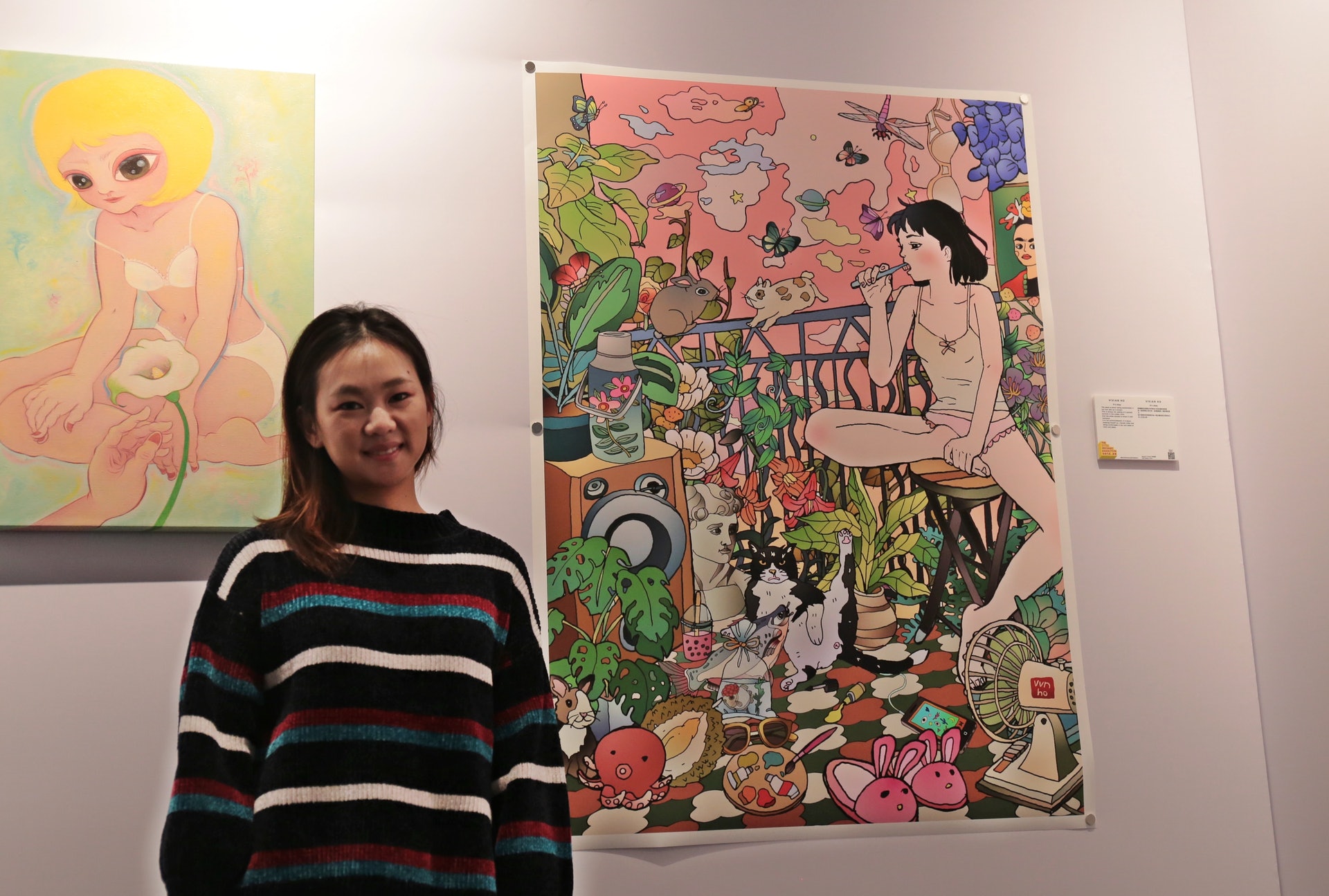 Vivian受梁愷昍婦癌基金會邀請,以慶祝女性身體為題創作。(呂凝敏攝) Vivian受梁愷昍婦癌基金會邀請,以慶祝女性身體為題創作。(呂凝敏攝)