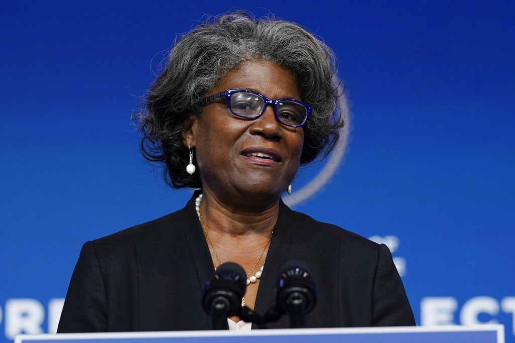 非裔女性資深外交官托馬斯-格林菲爾德（Linda Thomas-Greenfield）將出任駐聯合國大使。（美聯社）