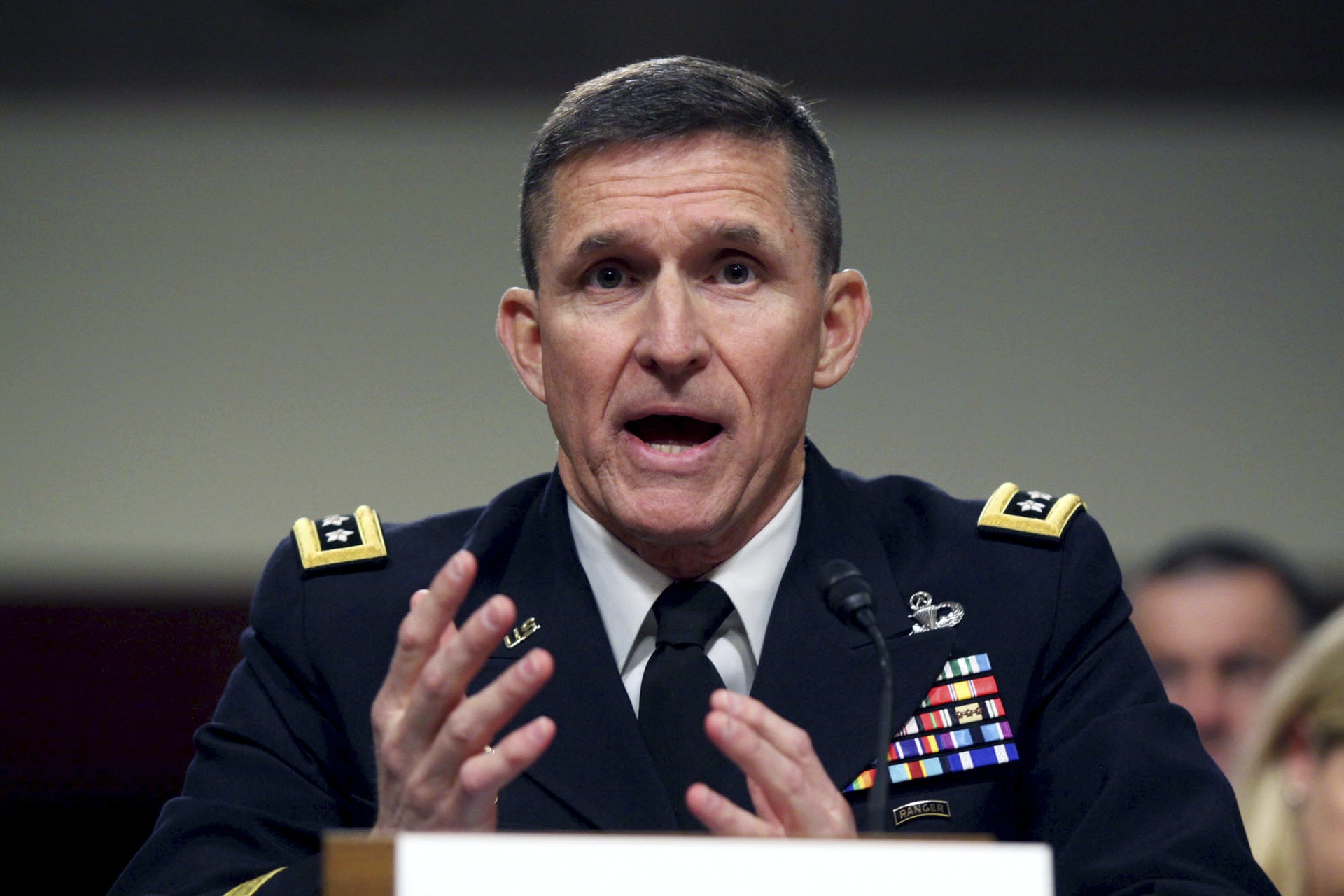 2014年2月，時任國防情報局局長弗林在華盛頓的國會山作證。（AP）