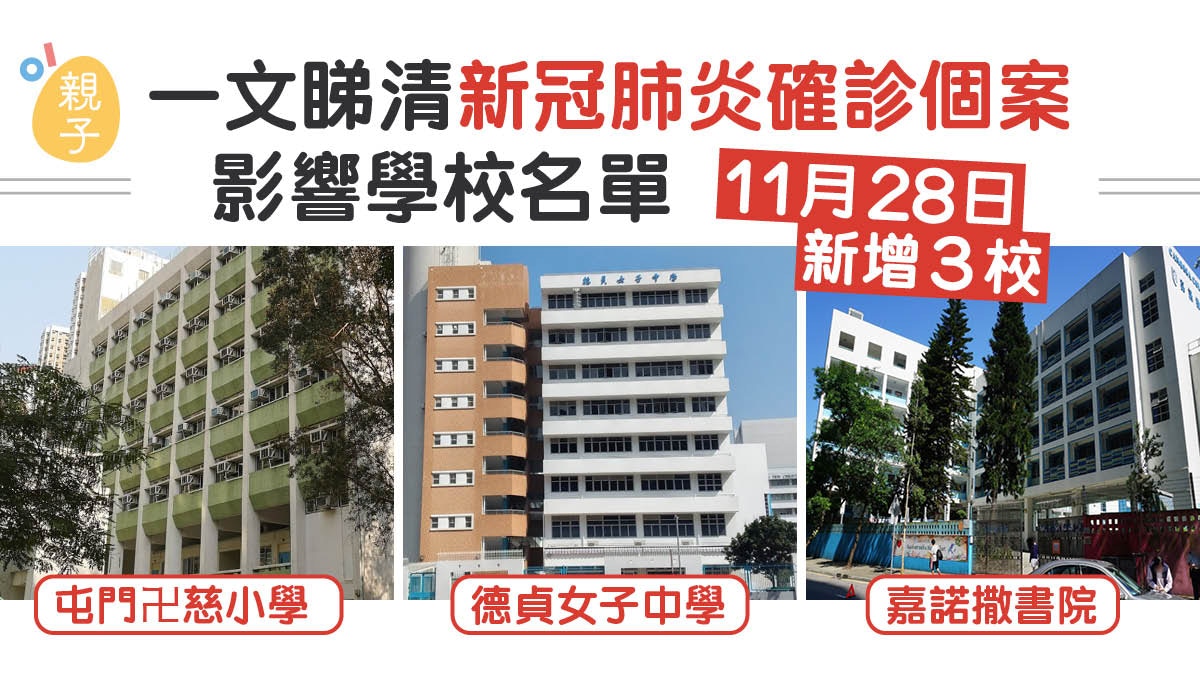 新冠肺炎 再多3間學校受確診個案影響嘉諾撒書院德貞需停課 香港01 親子 新冠肺炎 再多3間學校受確診個案影響嘉諾撒書院德貞需停課 香港01 親子
