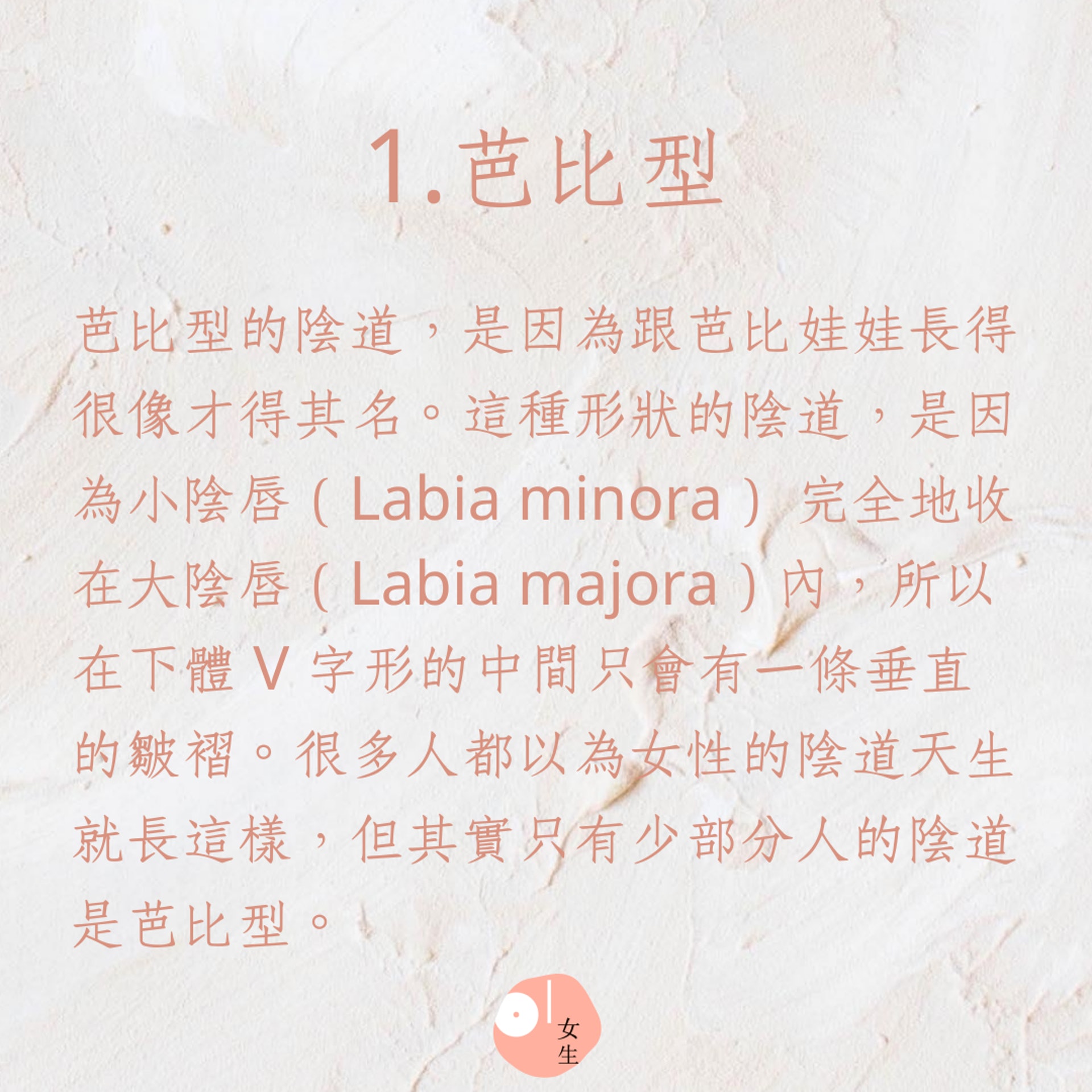 陰道和外陰的5種常見形狀(01製圖) 陰道和外陰的5種常見形狀(01製圖)