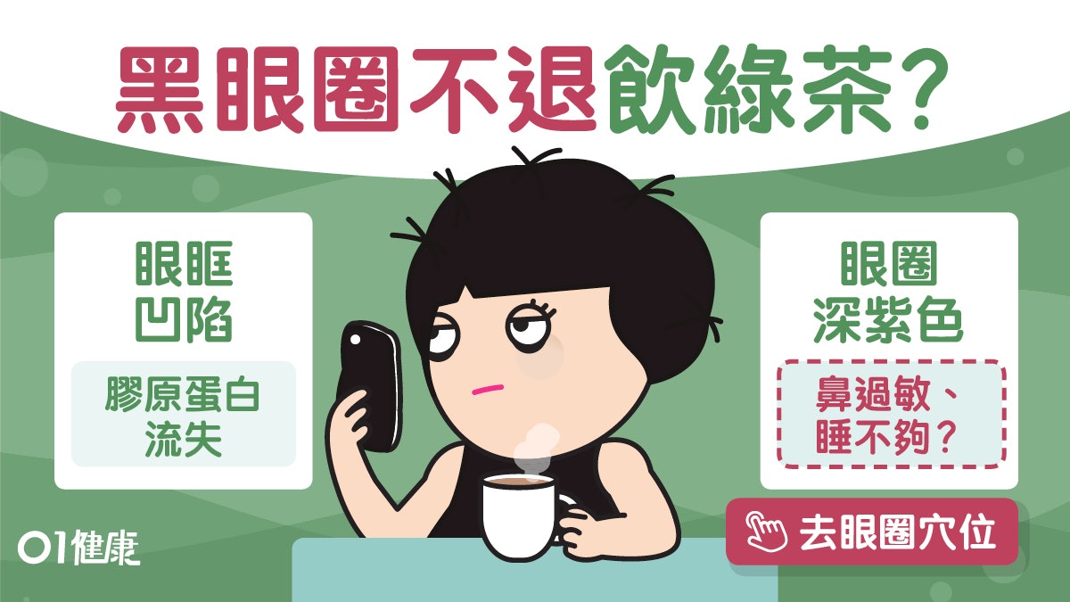 黑眼圈|鼻塞唔夠瞓致黑眼圈!綠茶加1種材料消炎去腫拜拜熊貓眼 黑眼圈|鼻塞唔夠瞓致黑眼圈!綠茶加1種材料消炎去腫拜拜熊貓眼