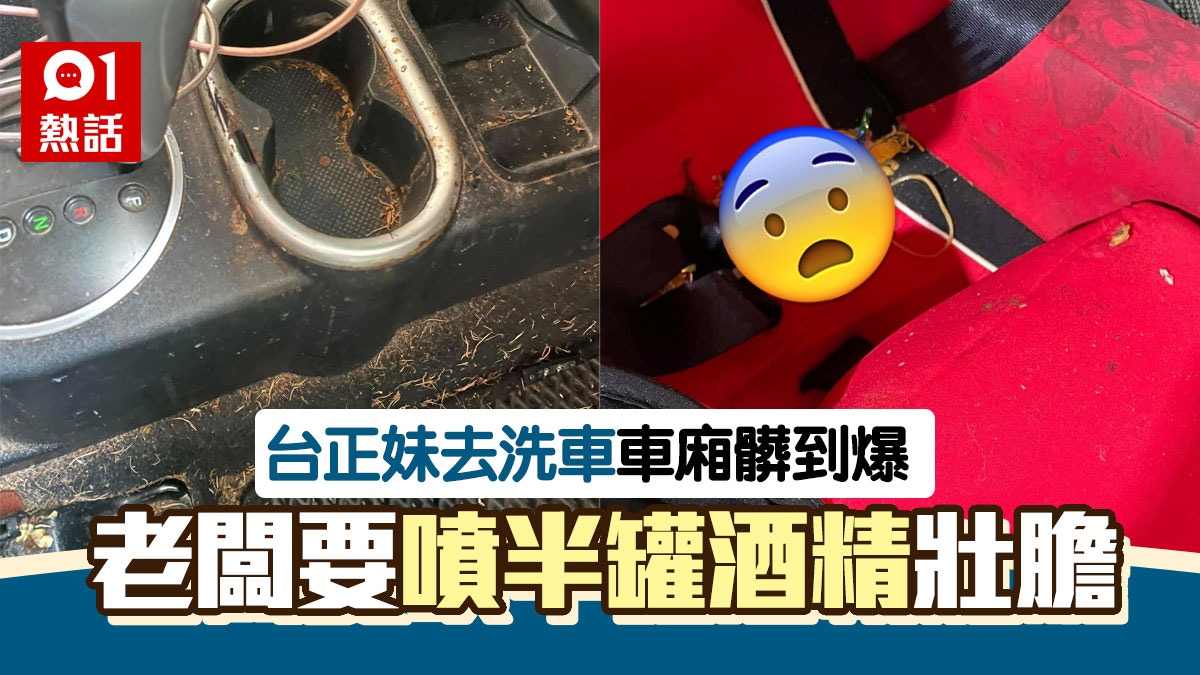台灣美女去洗車　老闆噴半罐酒精才夠膽開工　車內極噁心畫面曝光