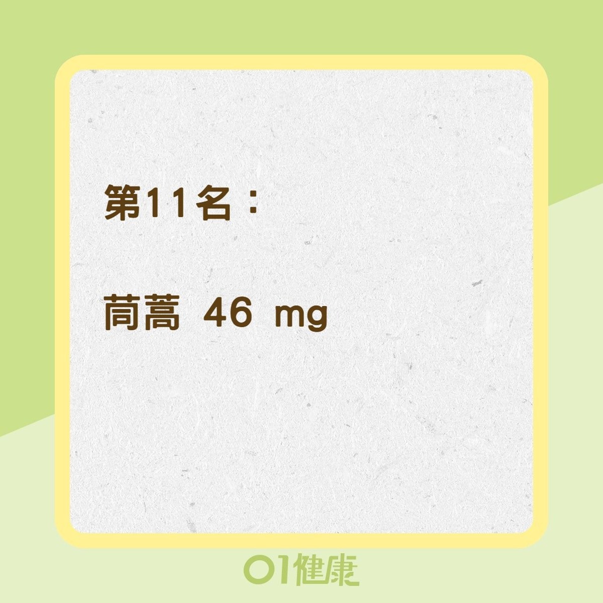 含鈣蔬菜排行榜(01製圖) 含鈣蔬菜排行榜(01製圖)