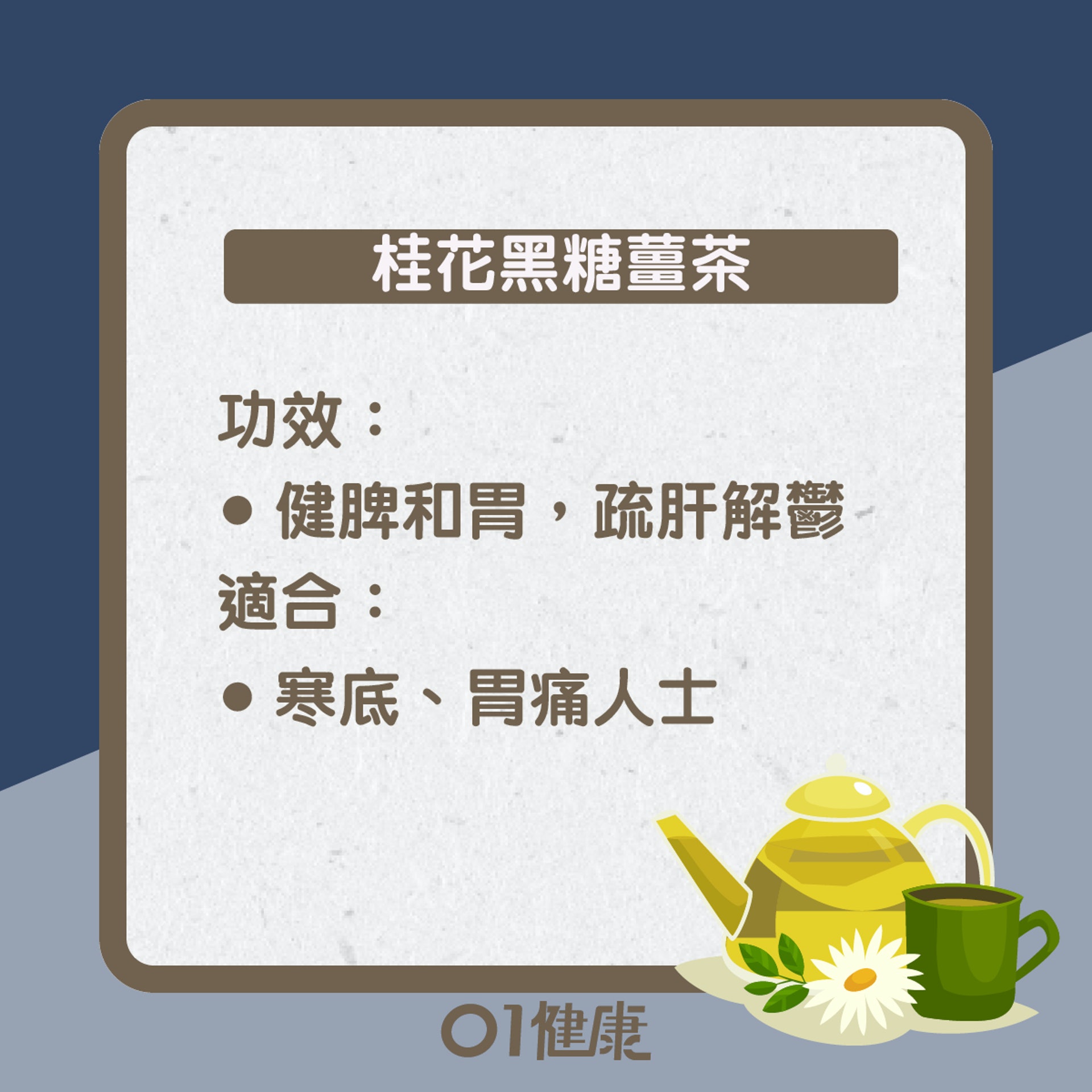 桂花黑糖薑茶知多啲(01製圖) 桂花黑糖薑茶知多啲(01製圖)