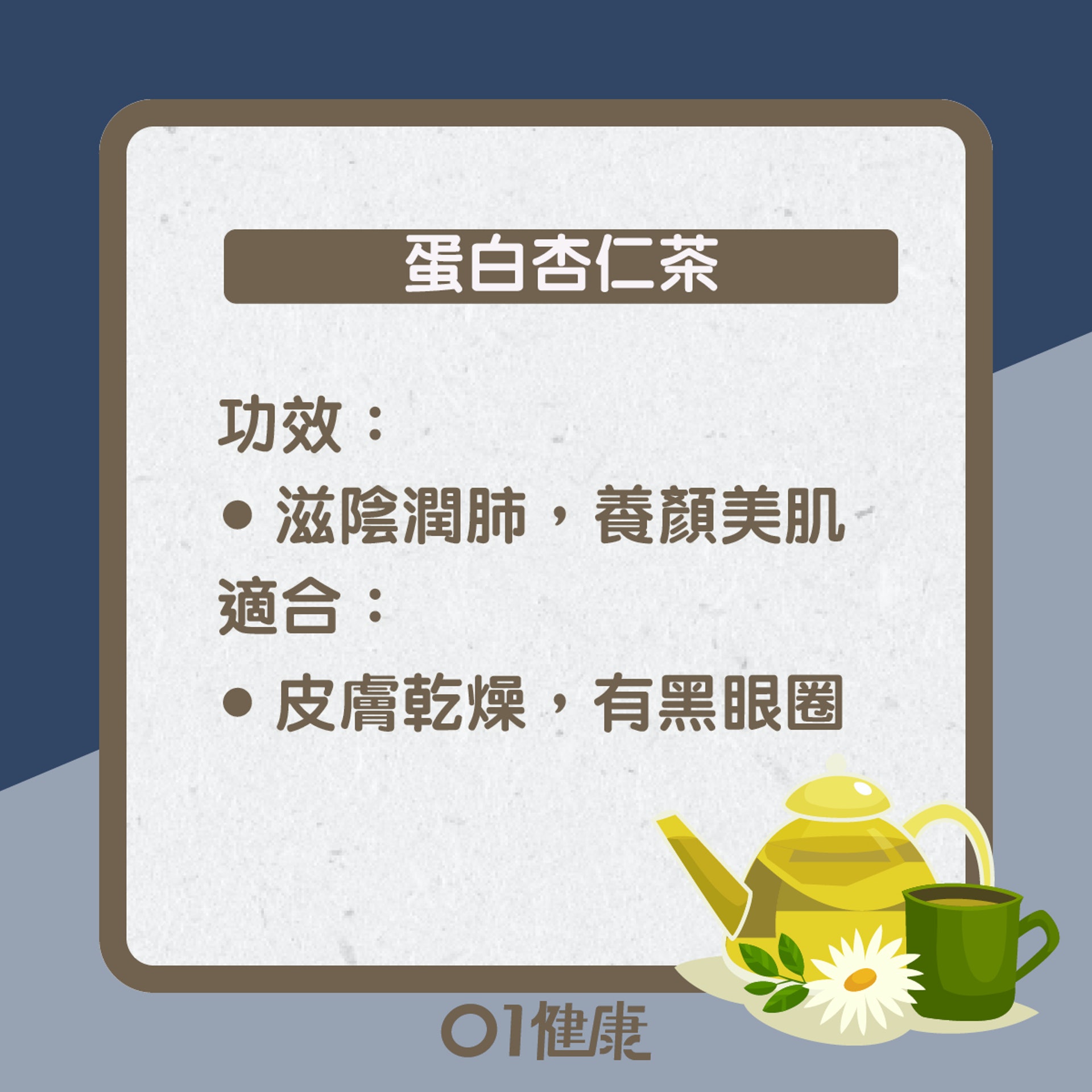 蛋白杏仁茶知多啲(01製圖) 蛋白杏仁茶知多啲(01製圖)