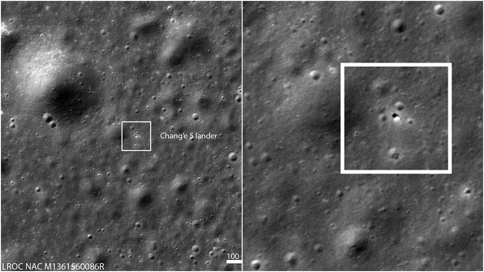 嫦娥五號 Nasa公布嫦娥五號月面着陸地點照片 嫦娥五號 Nasa公布嫦娥五號月面着陸地點照片
